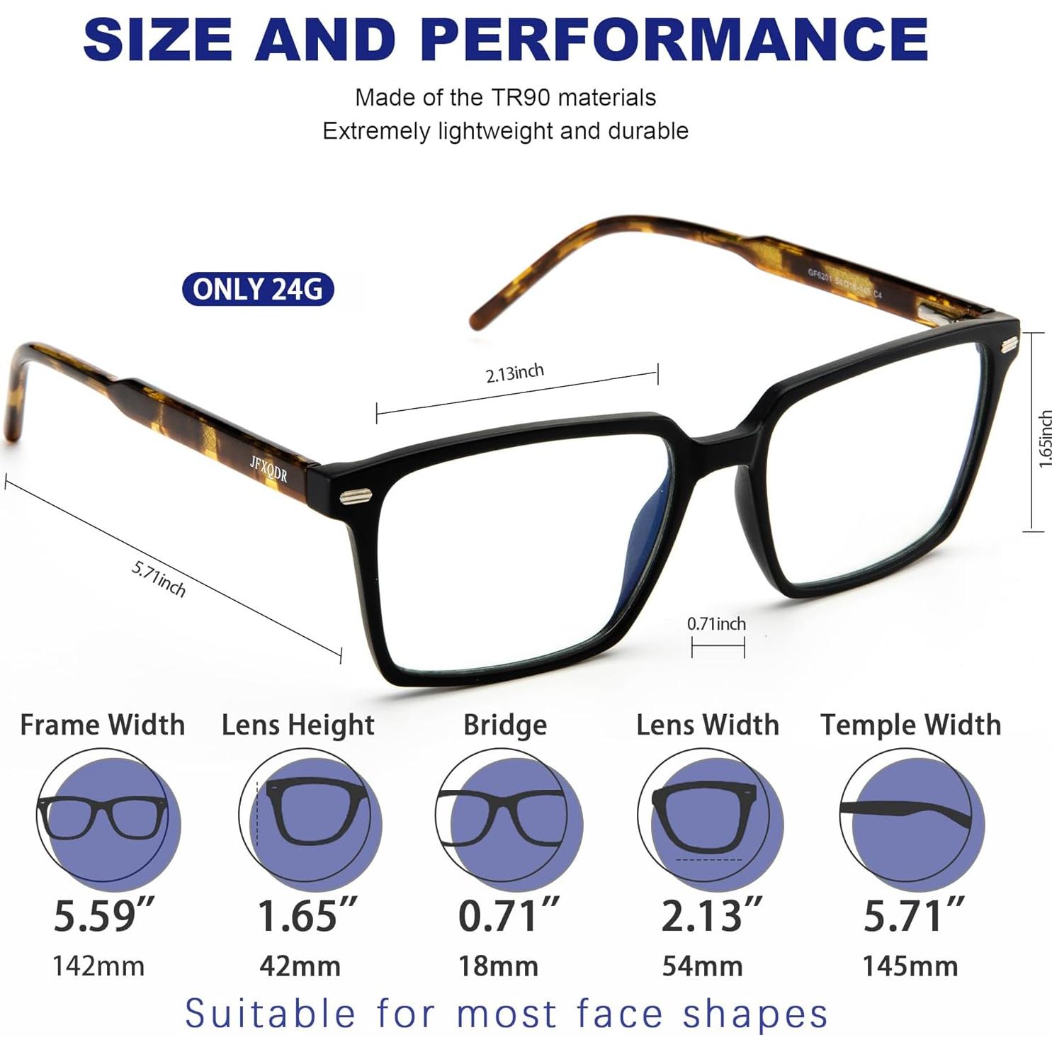 Gafas bloqueadoras de luz azul JFXQDR UV400 para hombres