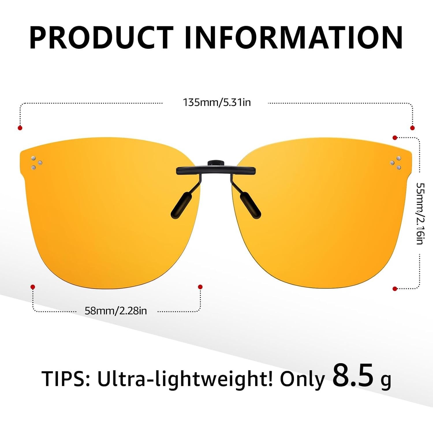 Paquete de 2 Gafas Clip-On DreamCalf para Bloquear Luz Azul