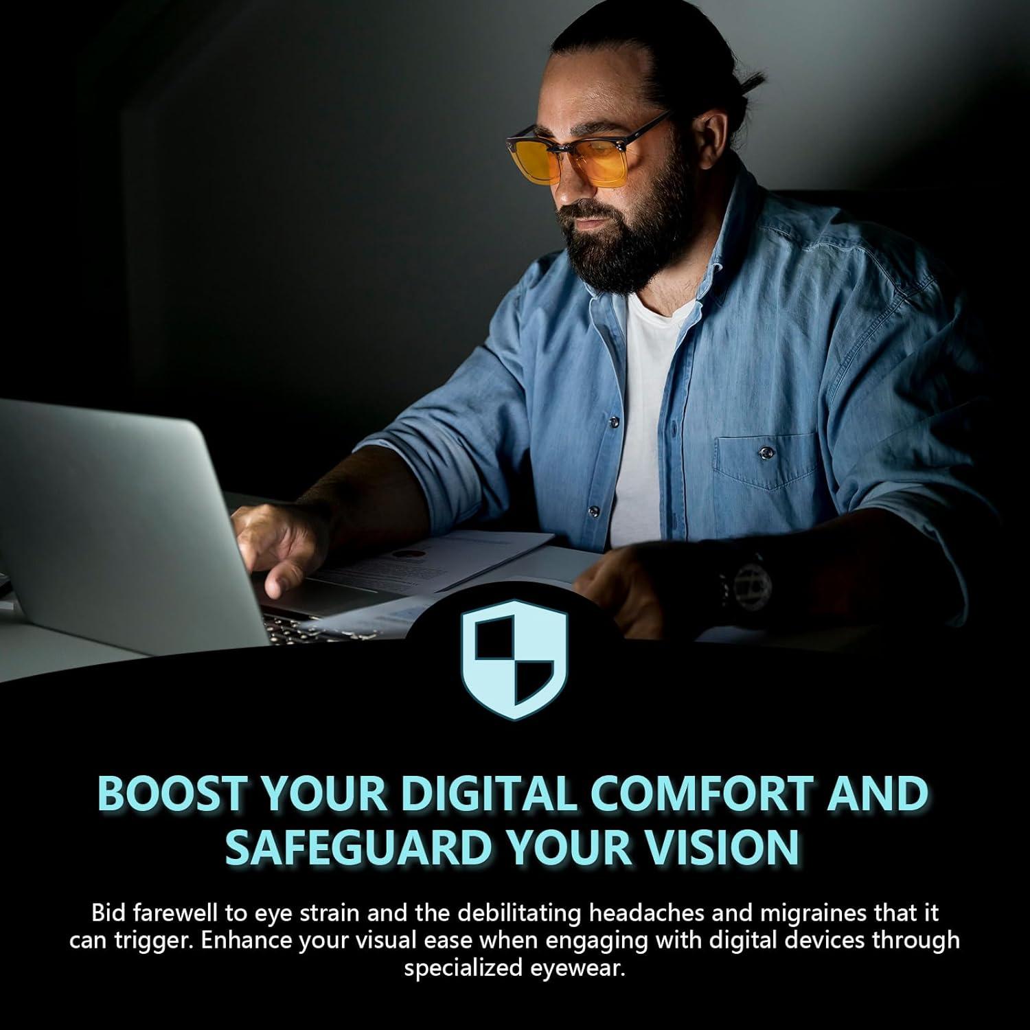 Paquete de 2 Gafas Clip-On DreamCalf para Bloquear Luz Azul