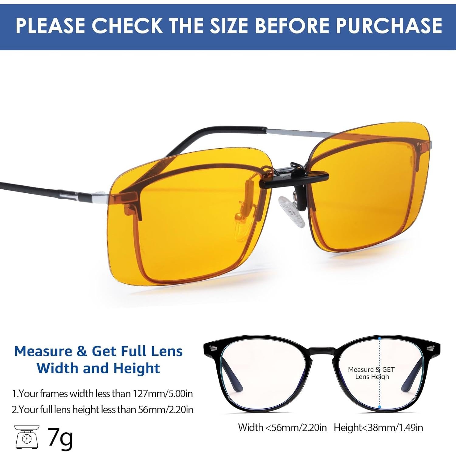 Gafas Clip-On Bloqueadoras de Luz Azul DreamCalf - Paquete de 2