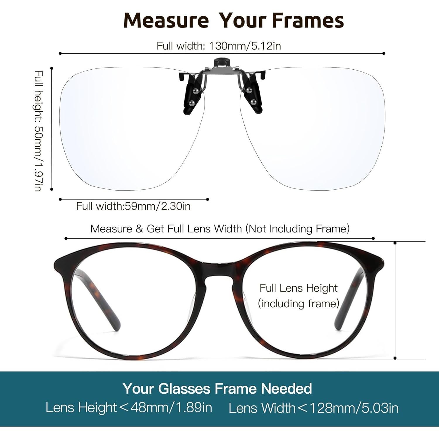 Gafas Clip-On de Luz Azul Trysee TS1008 para Hombres y Mujeres