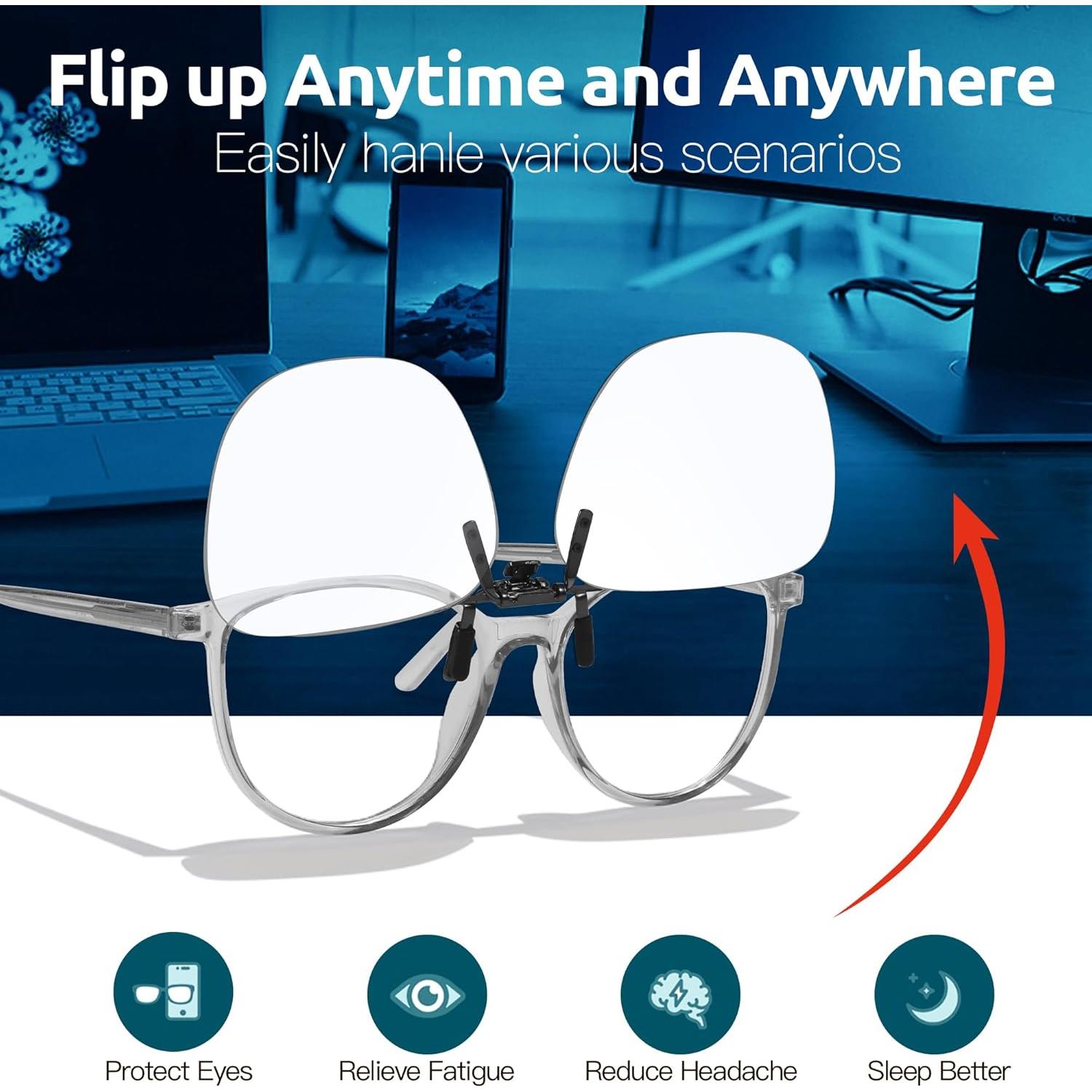 Gafas Clip-On de Luz Azul Trysee TS1008 para Hombres y Mujeres