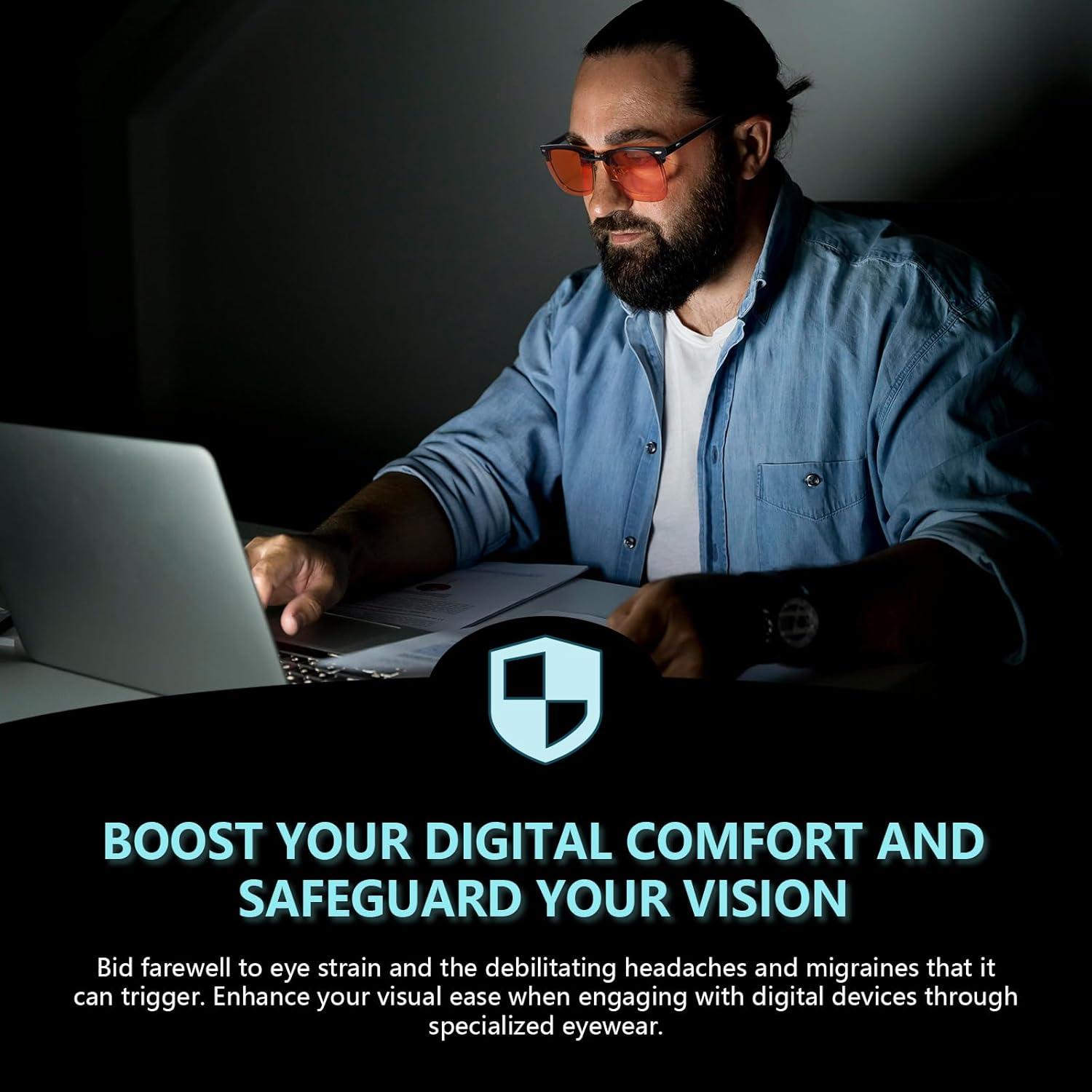 Gafas Clip-On Bloqueo Luz Azul Xfeel - Unisex, 16x6cm