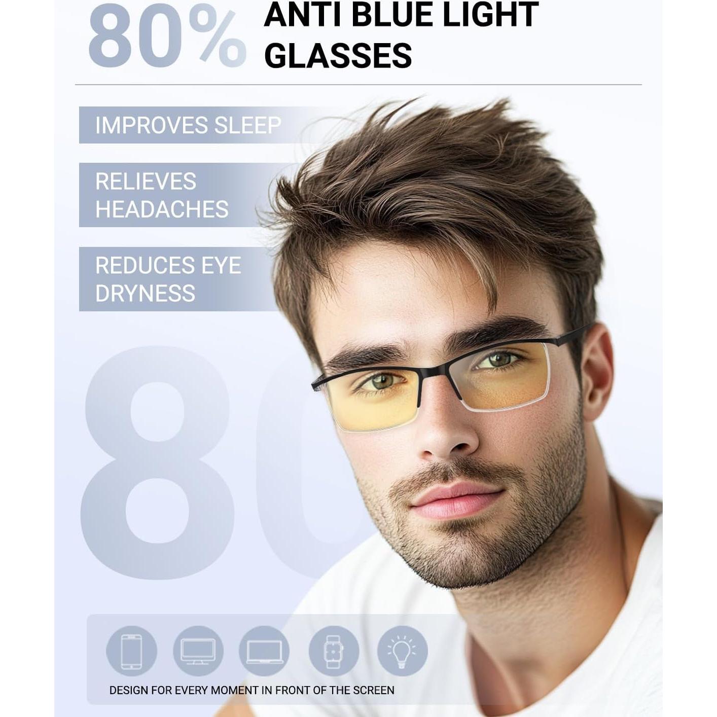 Gafas de Bloqueo de Luz Azul VUEECLAT Amarillo 80% Anti-Fatiga
