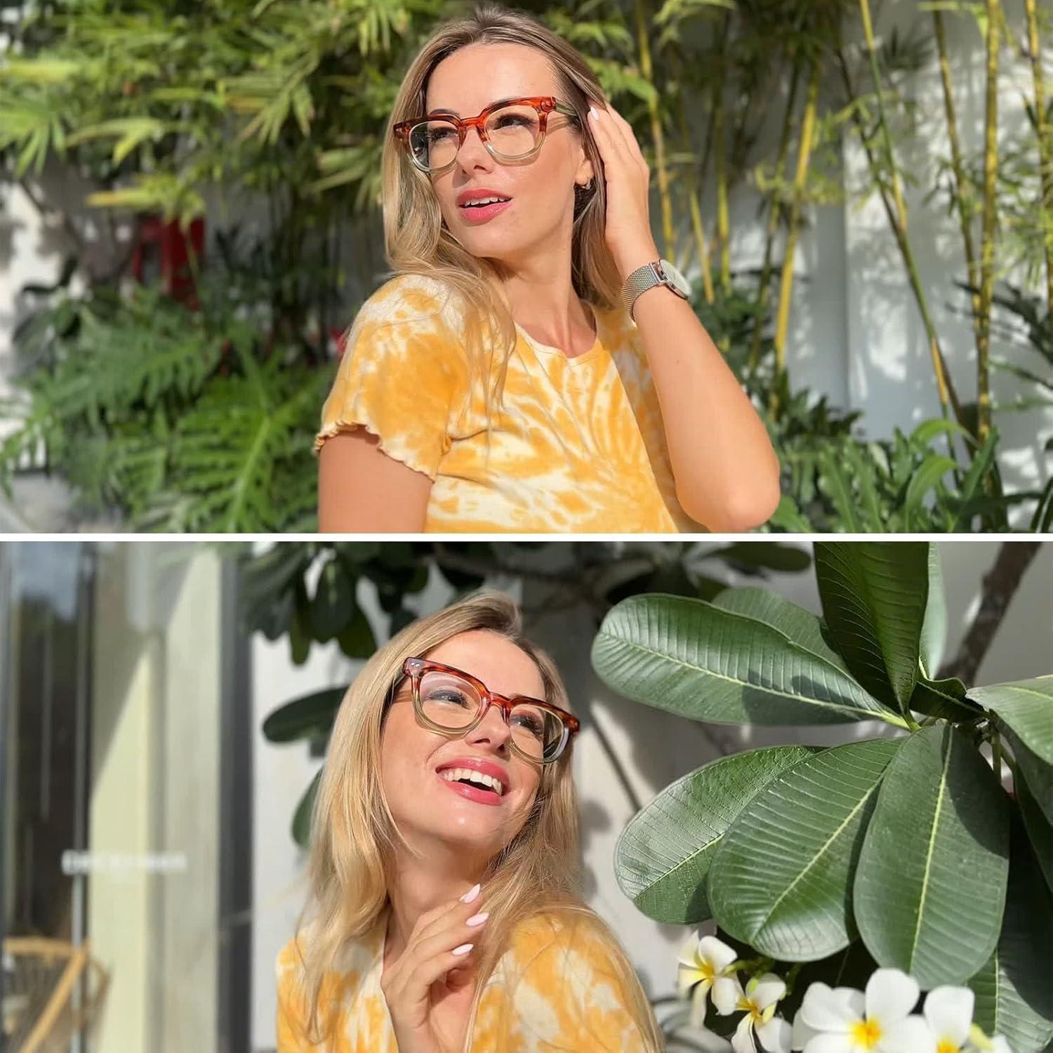 Gafas de lectura TR90 anti luz azul para mujeres 2.5D