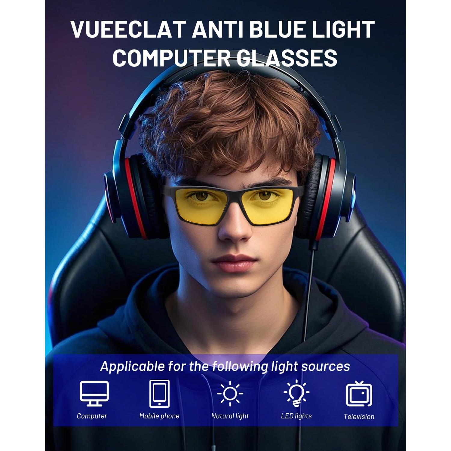Gafas VUEECLAT para Luz Azul - Protección 98% - Ultra-Ligeras