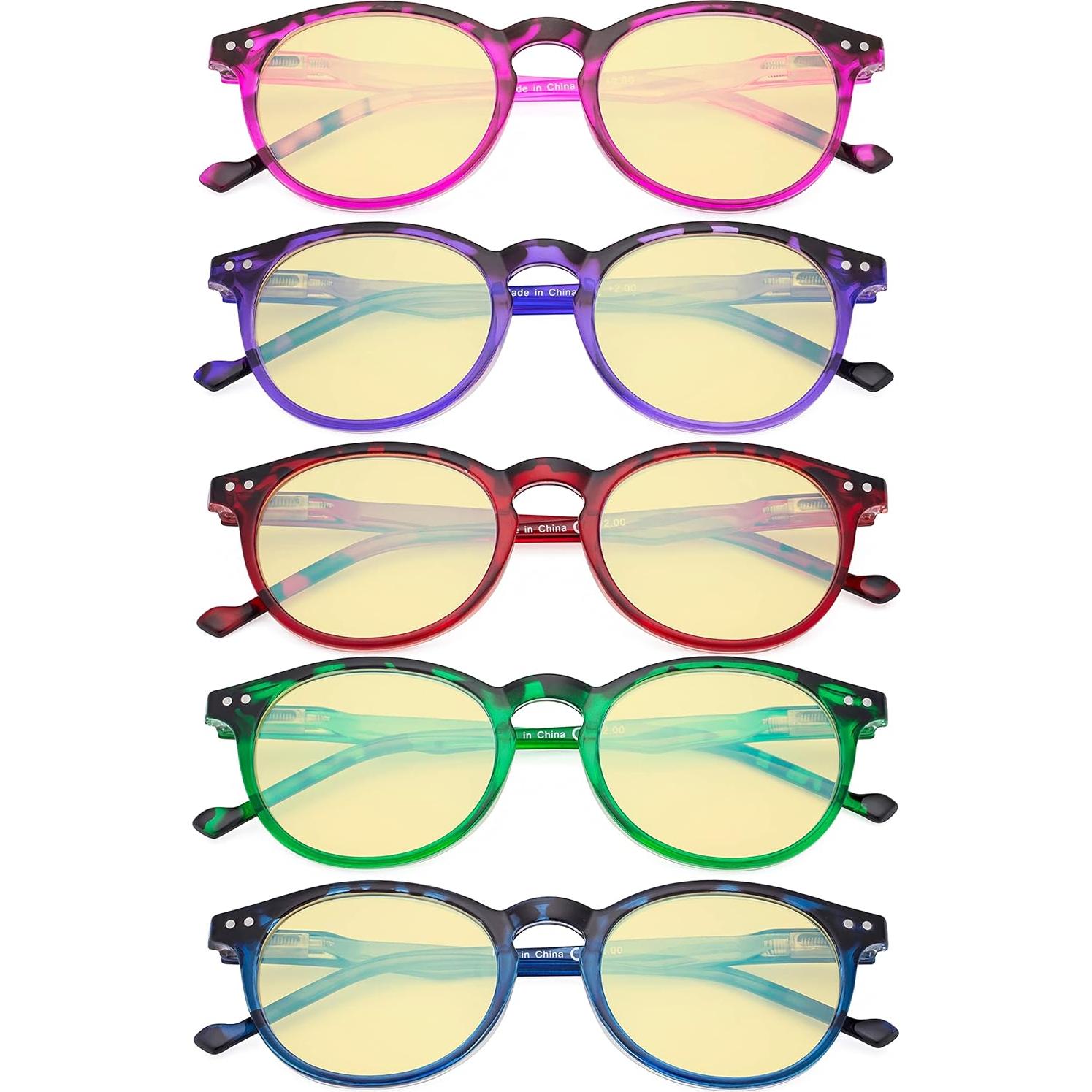 Eyekepper Gafas de Filtro de Luz Azul +1.25 para Mujeres - 5 Paquetes