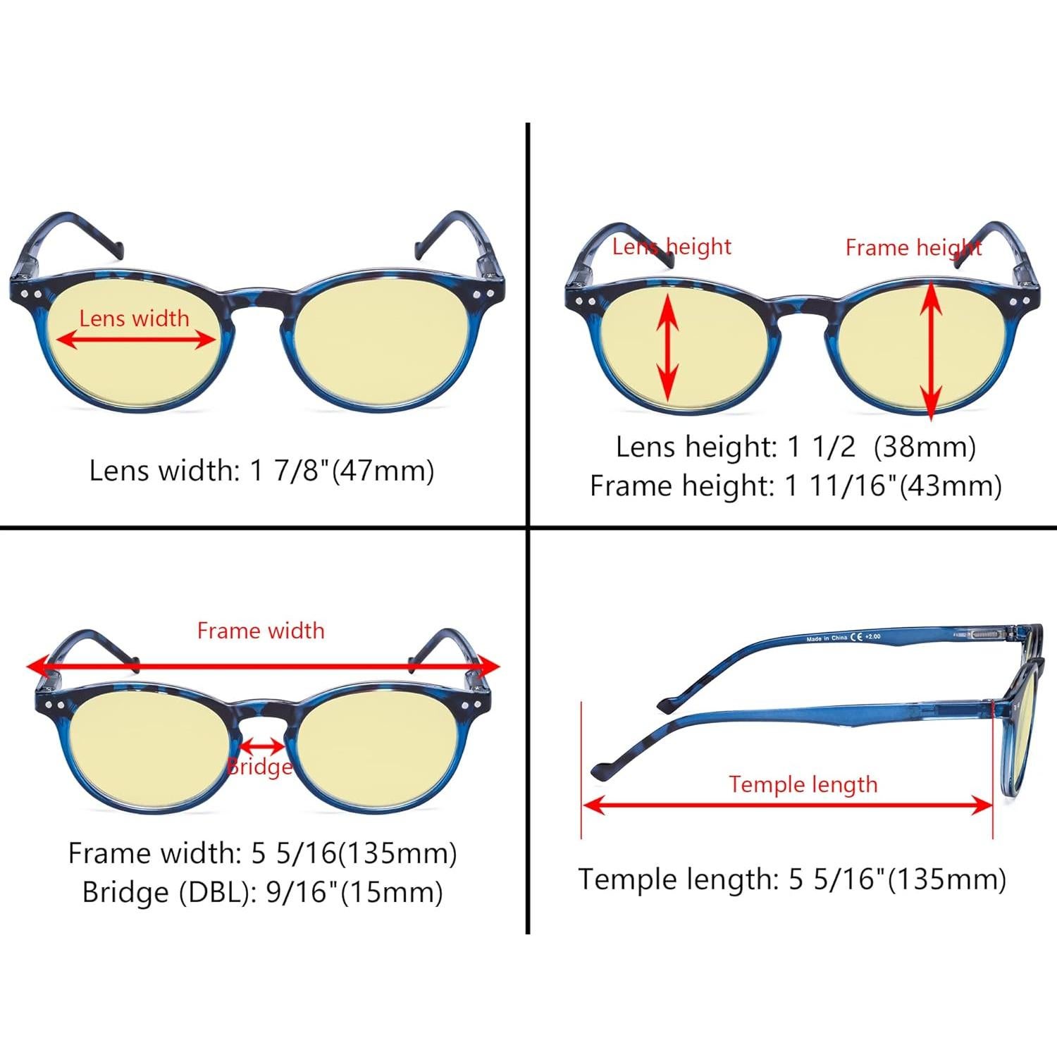 Eyekepper Gafas de Filtro de Luz Azul +1.25 para Mujeres - 5 Paquetes