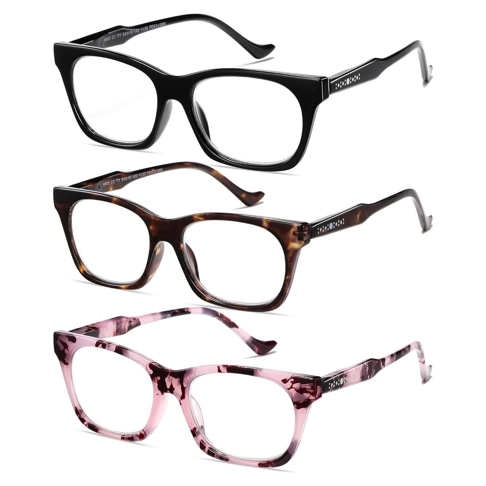 Gafas de lectura grandes mujer estilo Oprah con luz azul 2.75D