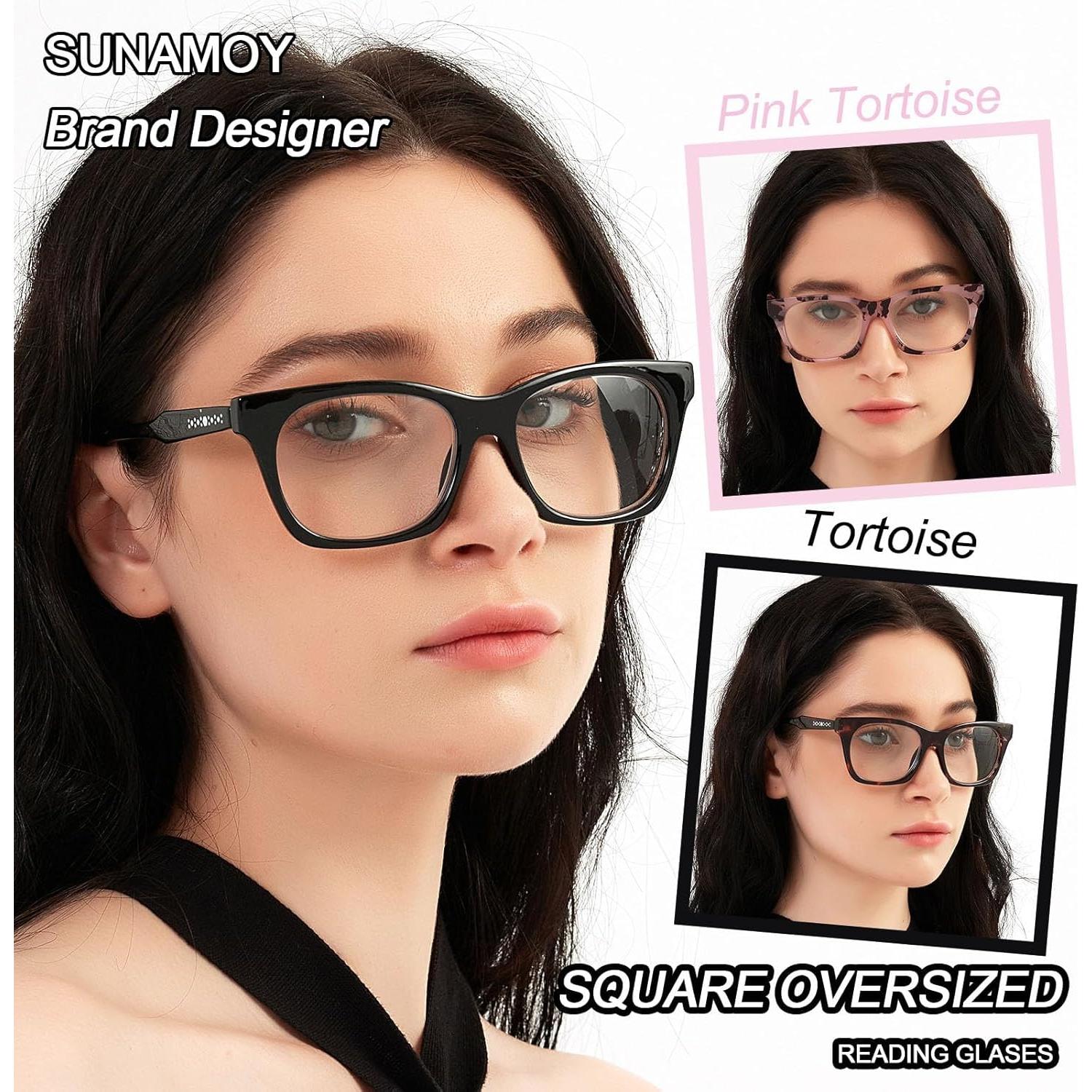 Gafas de lectura grandes mujer estilo Oprah con luz azul 2.75D