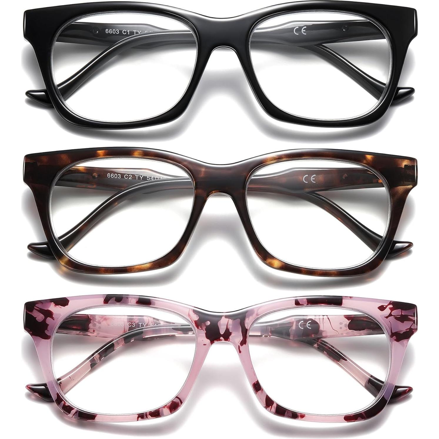 Gafas de lectura grandes mujer estilo Oprah con luz azul 2.75D