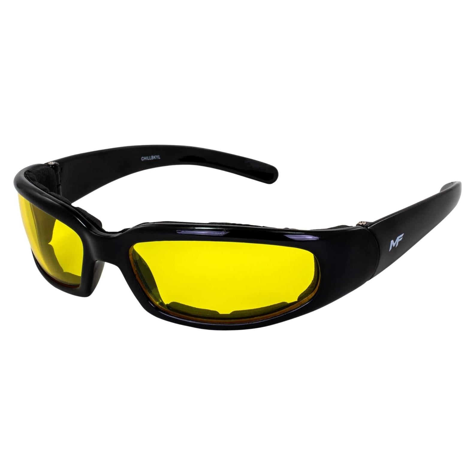 Gafas de sol MotoFrames Chill con lente amarilla y montura negra