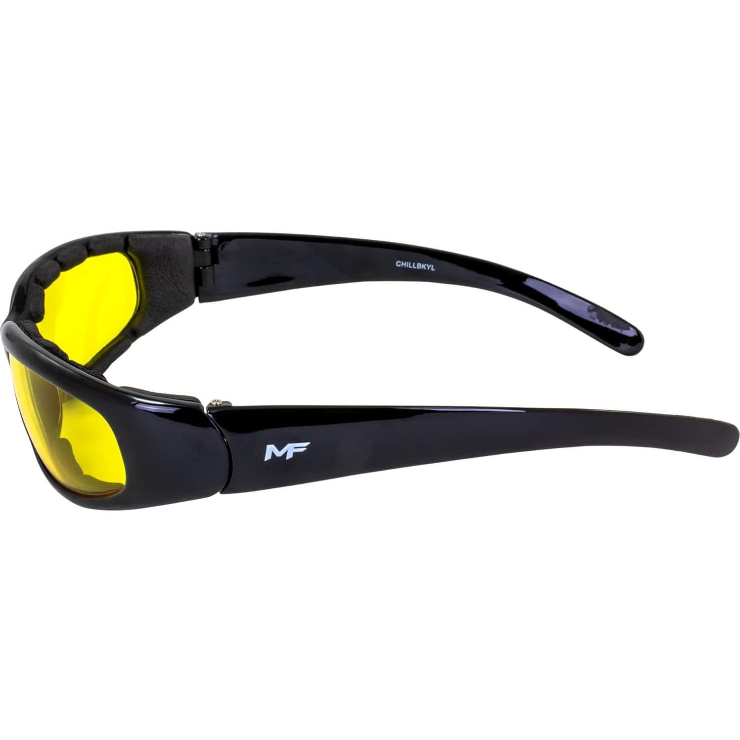 Gafas de sol MotoFrames Chill con lente amarilla y montura negra