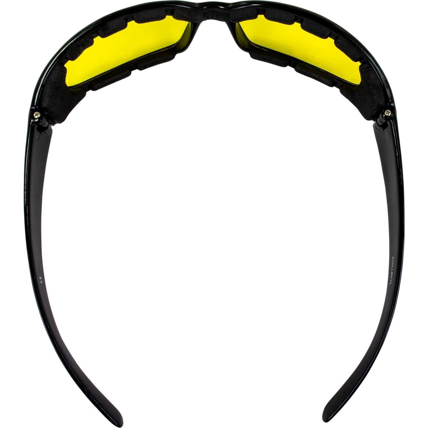 Gafas de sol MotoFrames Chill con lente amarilla y montura negra
