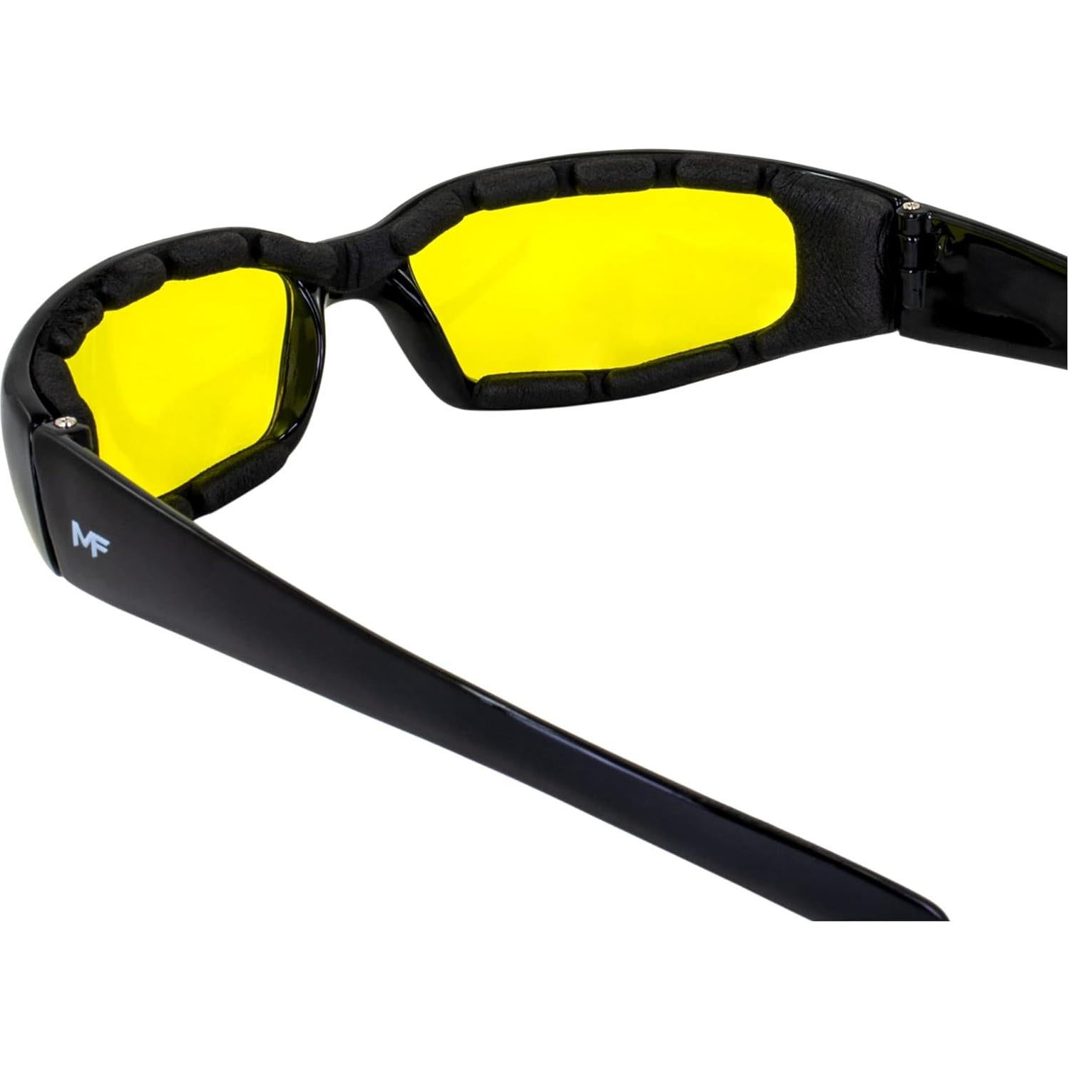 Gafas de sol MotoFrames Chill con lente amarilla y montura negra