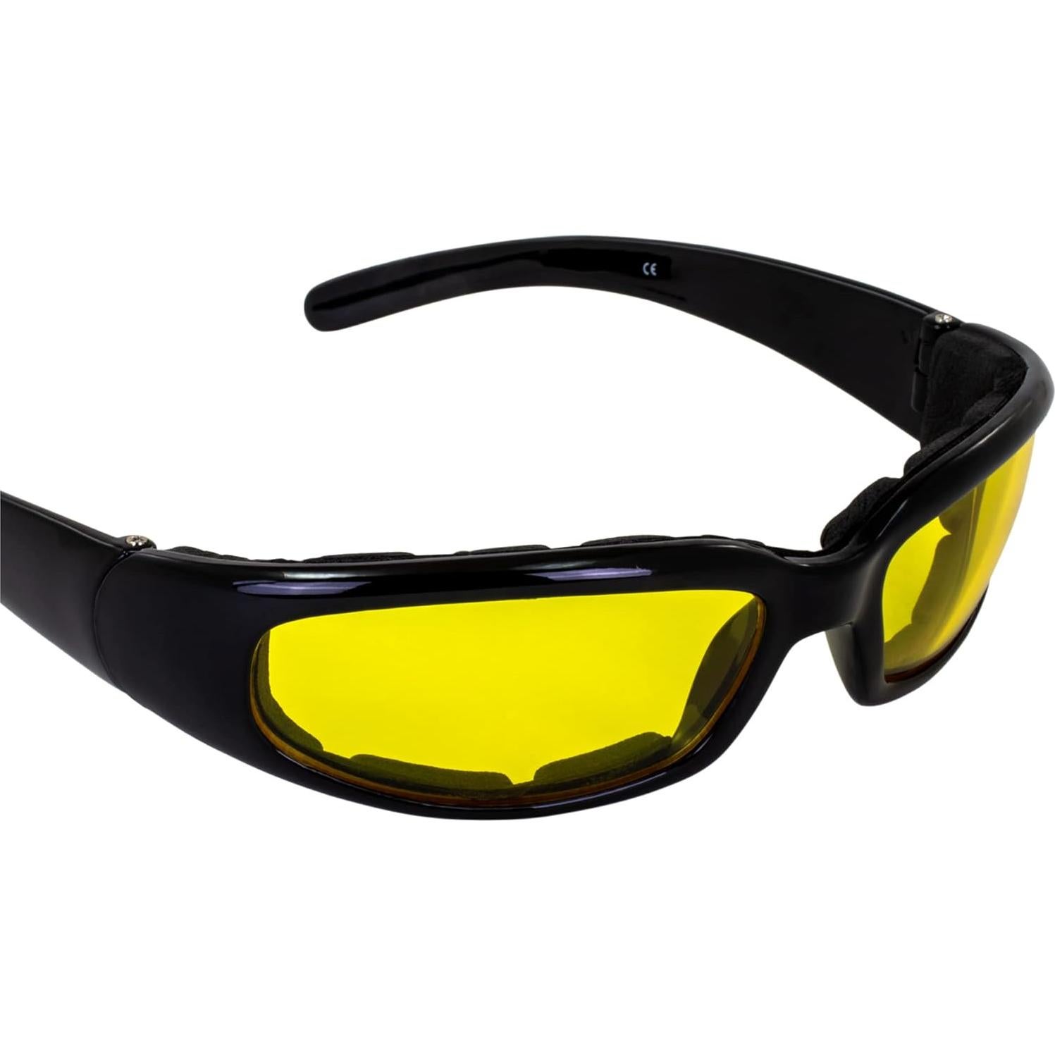 Gafas de sol MotoFrames Chill con lente amarilla y montura negra