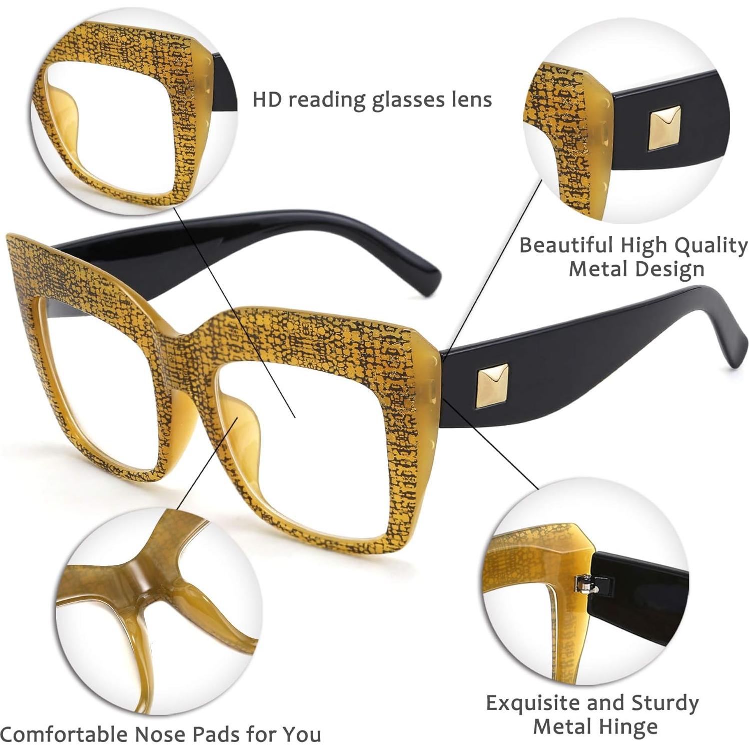 Gafas de Lectura FEISEDY B2627 Cuadradas Luz Azul 2.0x