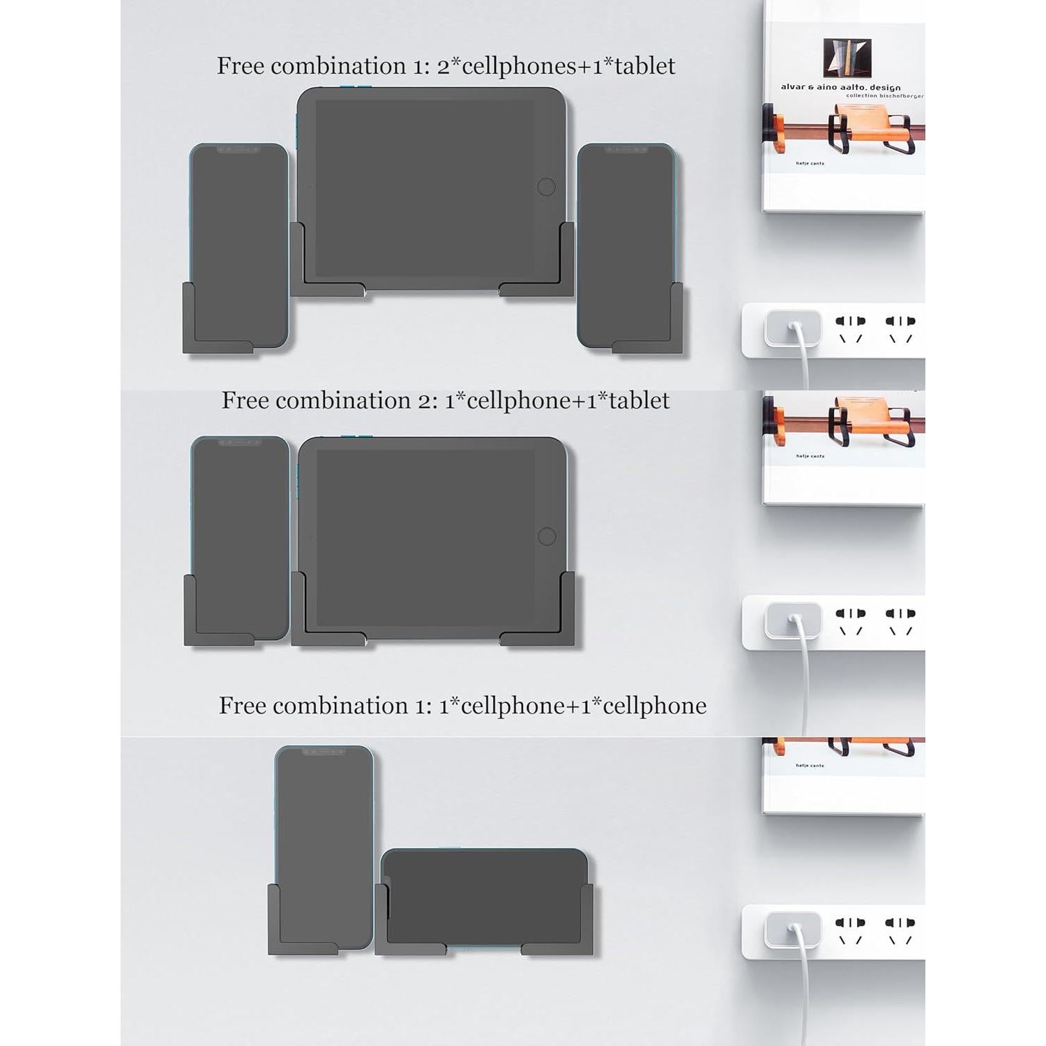 Soporte de pared para tabletas ZZHDESBY Negro Ajustable