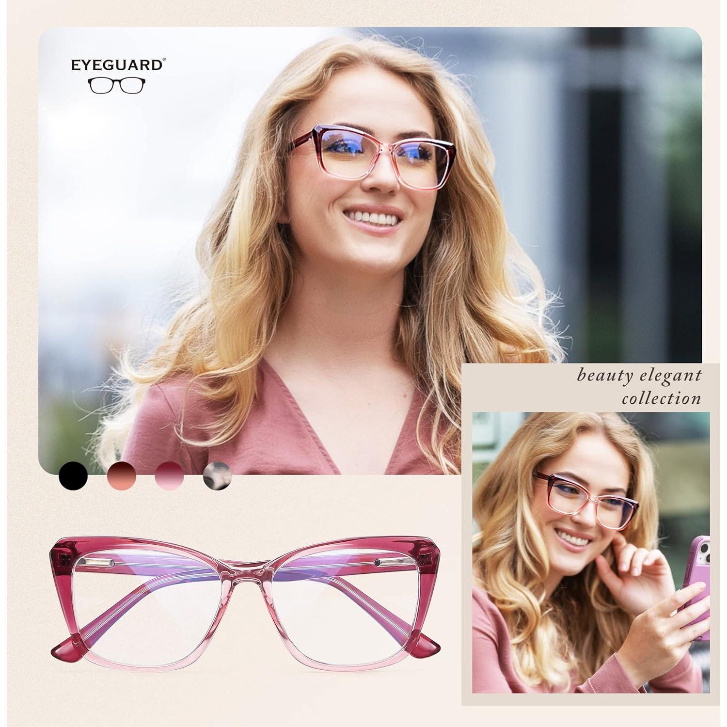 Gafas de lectura anti-luz azul EYEGUARD TR90 Gato Ojo 2.0x