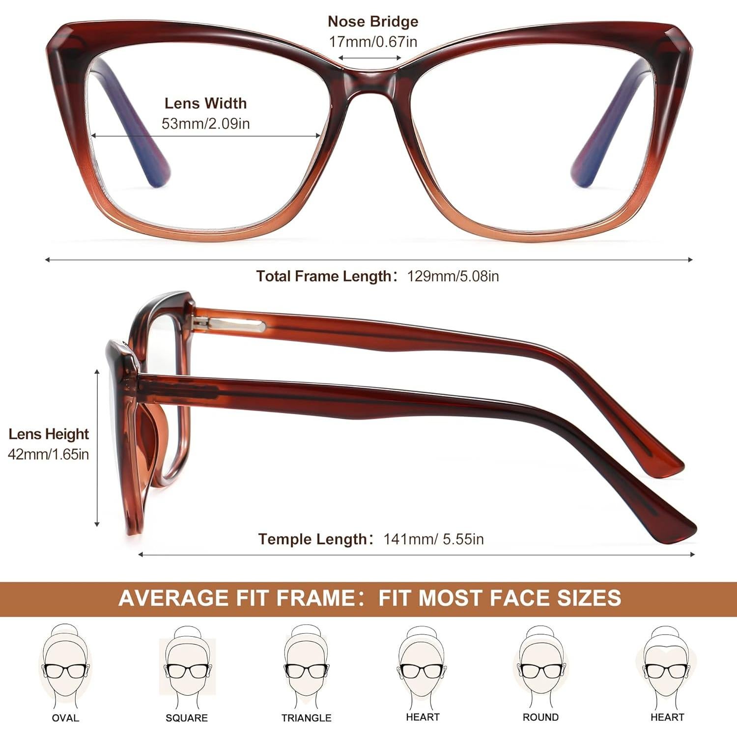 Gafas de lectura anti-luz azul EYEGUARD TR90 Gato Ojo 2.0x