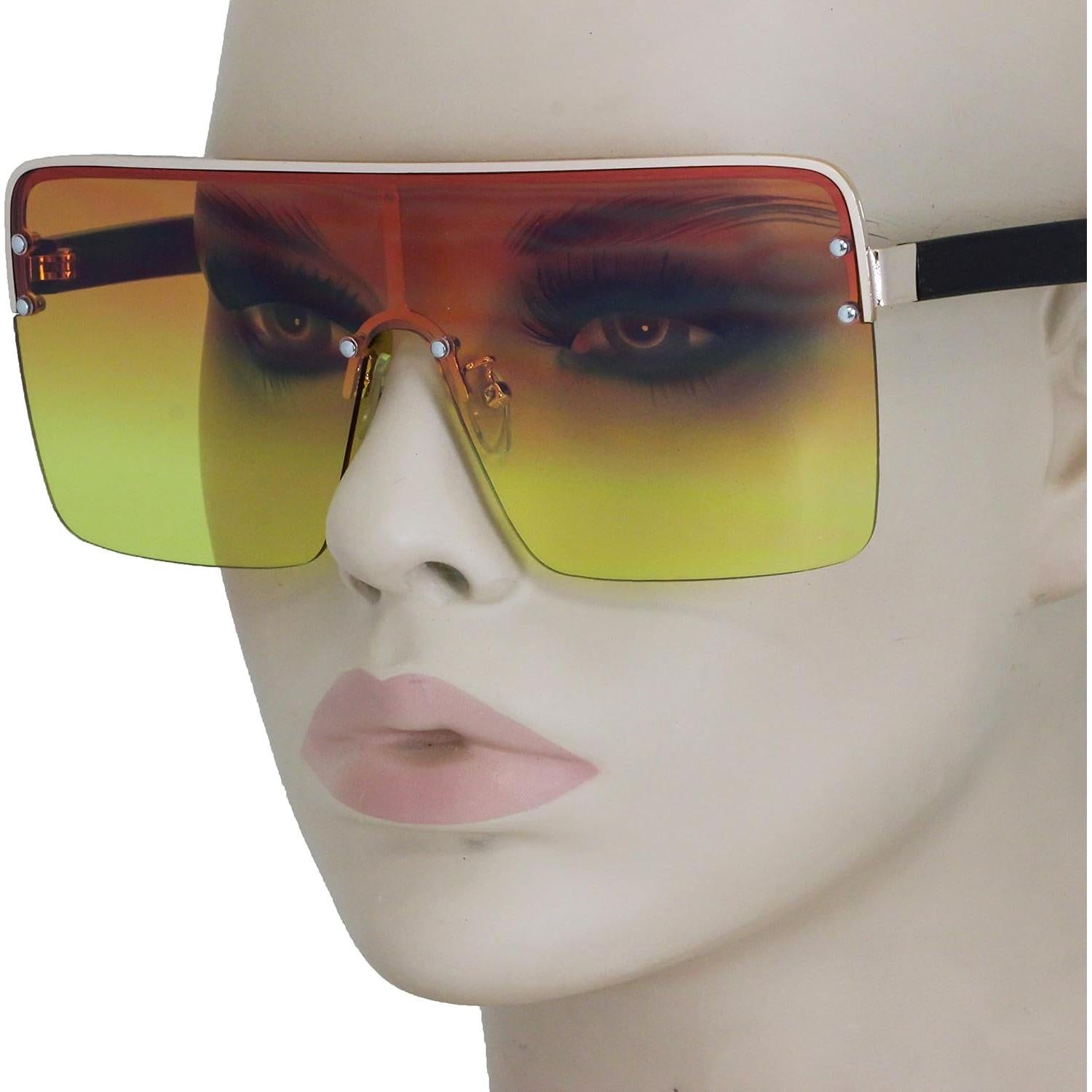 Gafas de sol aviador retro unisex con marco metálico UV400