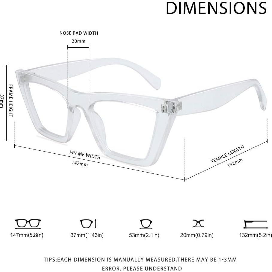 Gafas de lectura oversized JiSoo para mujer, filtro luz azul