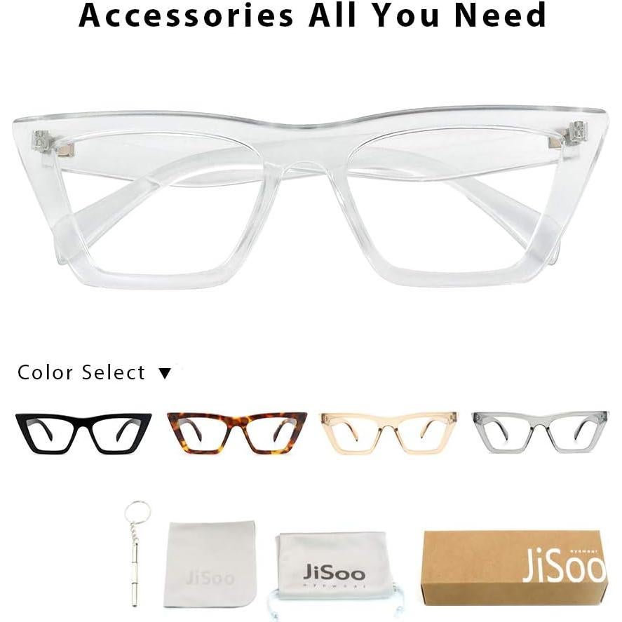 Gafas de lectura oversized JiSoo para mujer, filtro luz azul