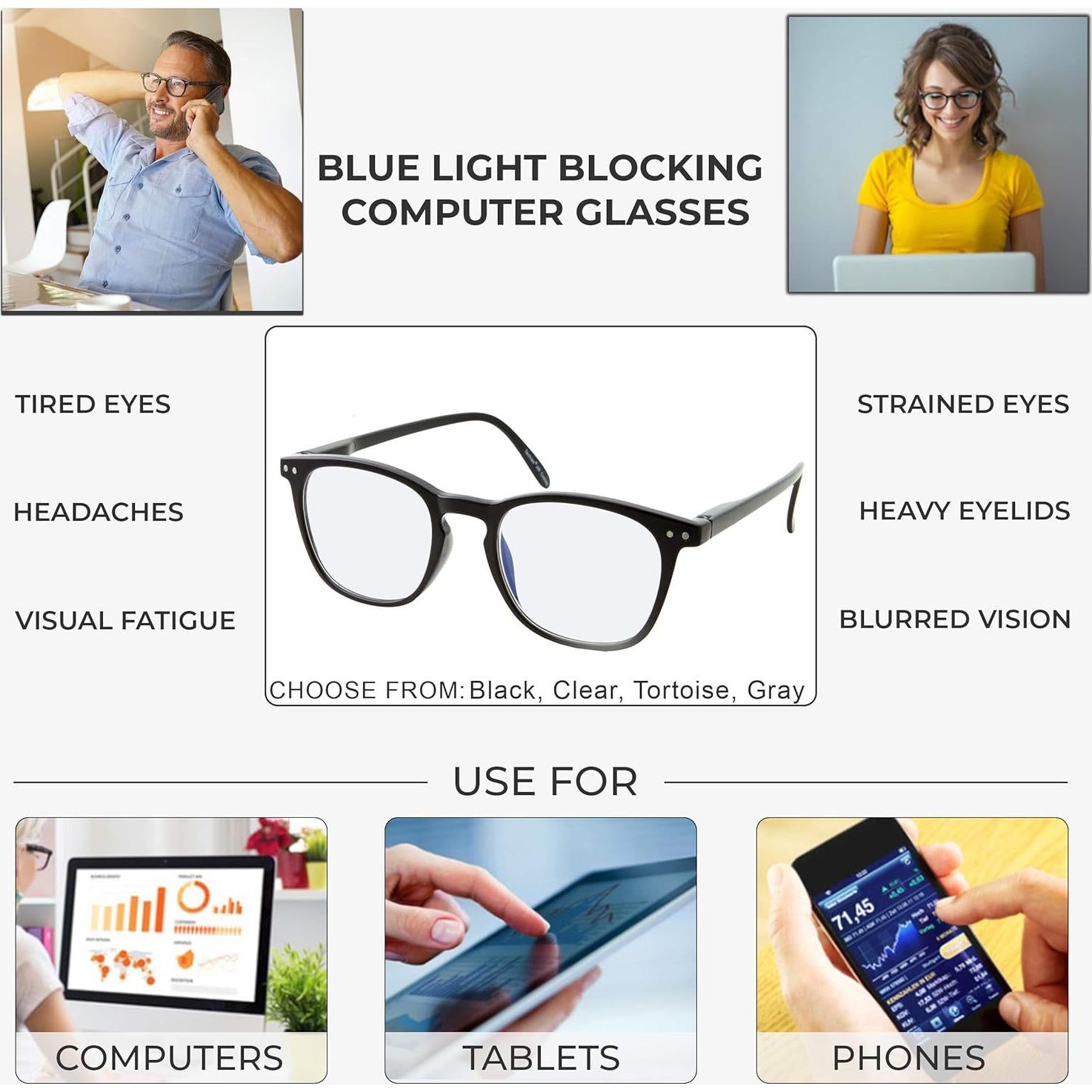 Gafas Anti Luz Azul grinderPUNCH para Computadora Unisex