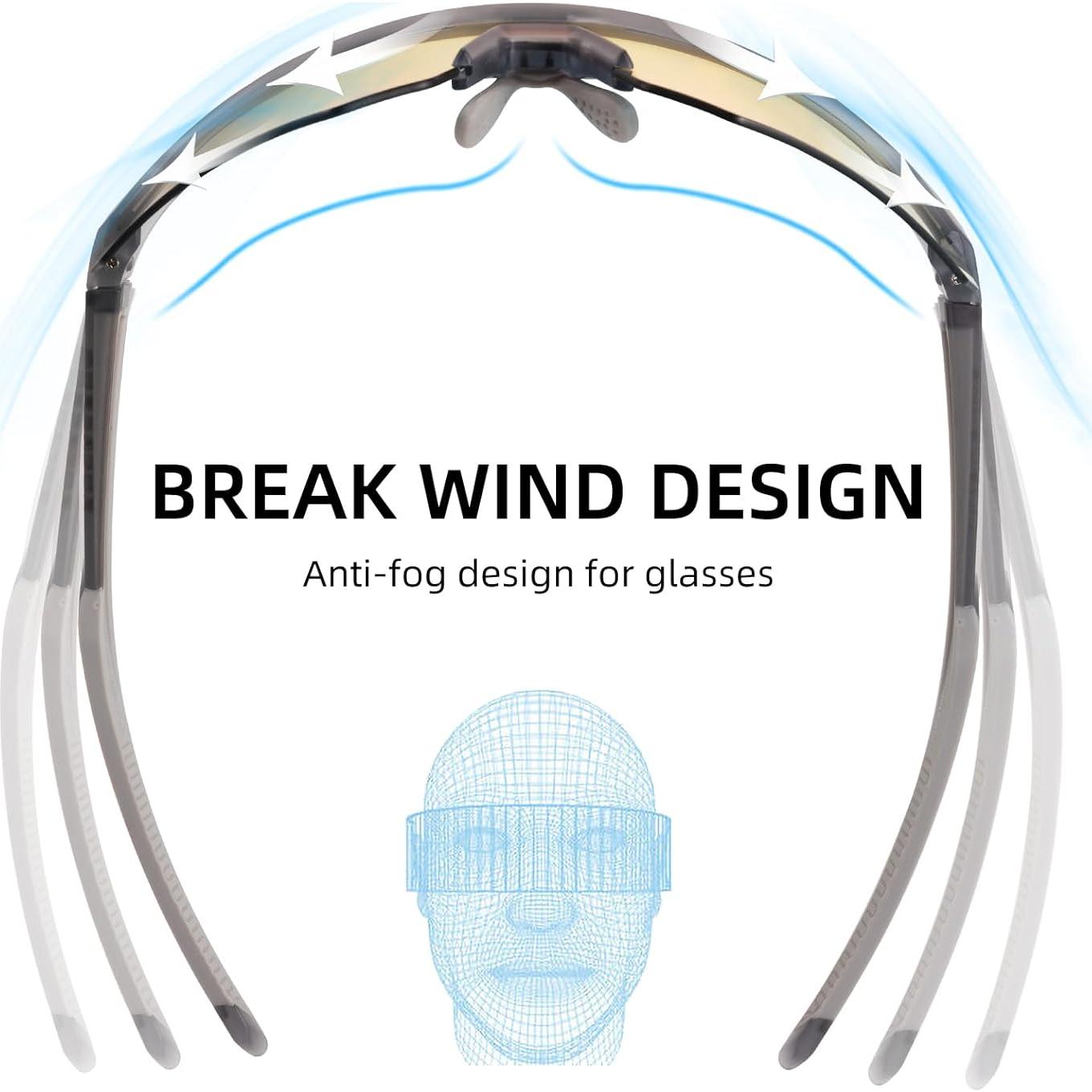 Gafas de Ciclismo Fotoquímicas ROCKBROS UV400 Gris/Rojo