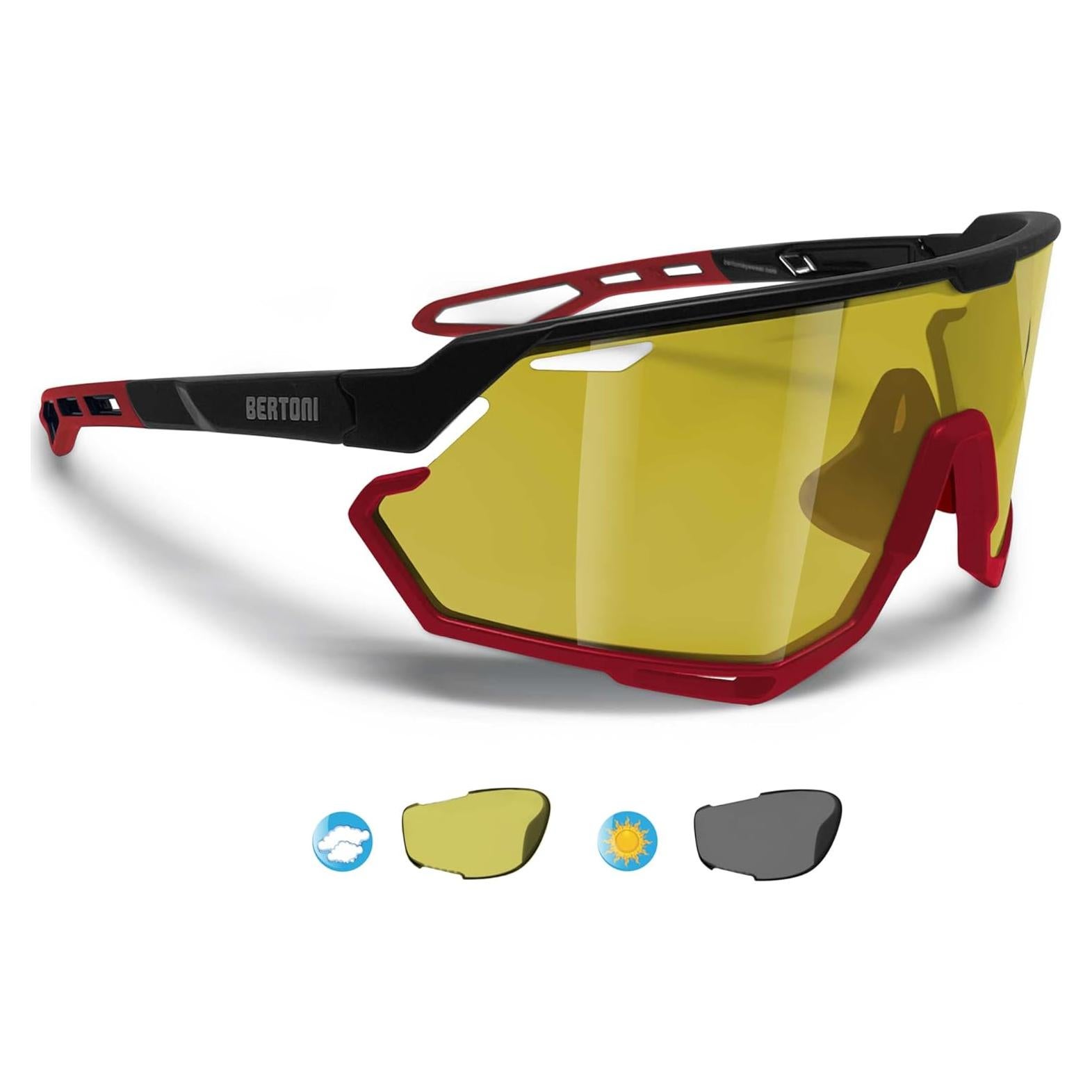 Gafas de Sol Deportivas Bertoni Alpha TR90 Polarizadas Amarillas