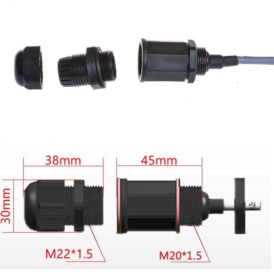 5 Conectores RJ45 Impermeables Cat5 IP67 Anmbest M20