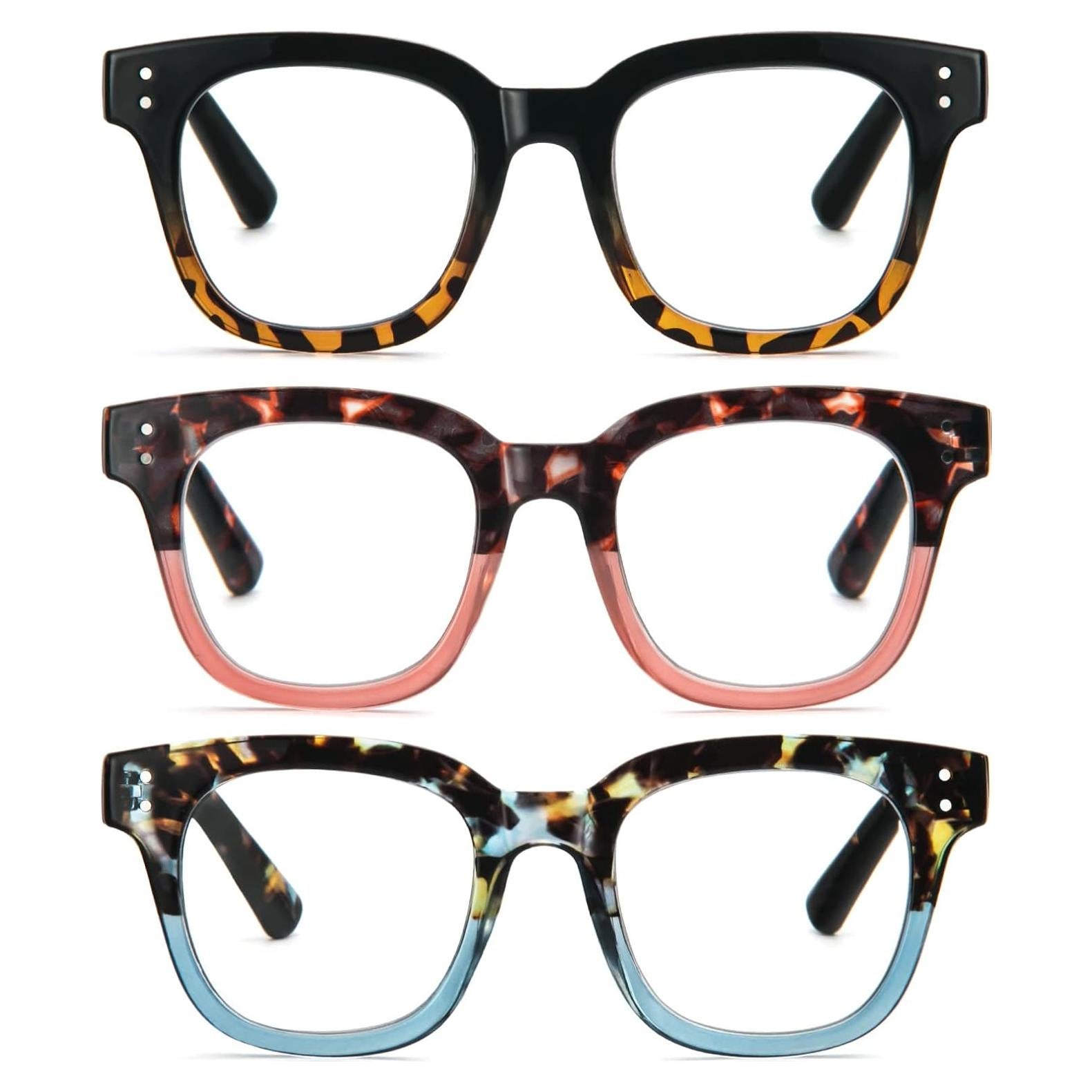 Gafas de Lectura Retro REAVEE 3 Pack Anti Luz Azul 2.0x