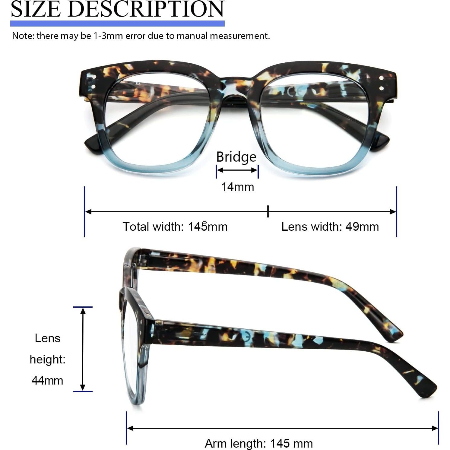 Gafas de Lectura Retro REAVEE 3 Pack Anti Luz Azul 2.0x