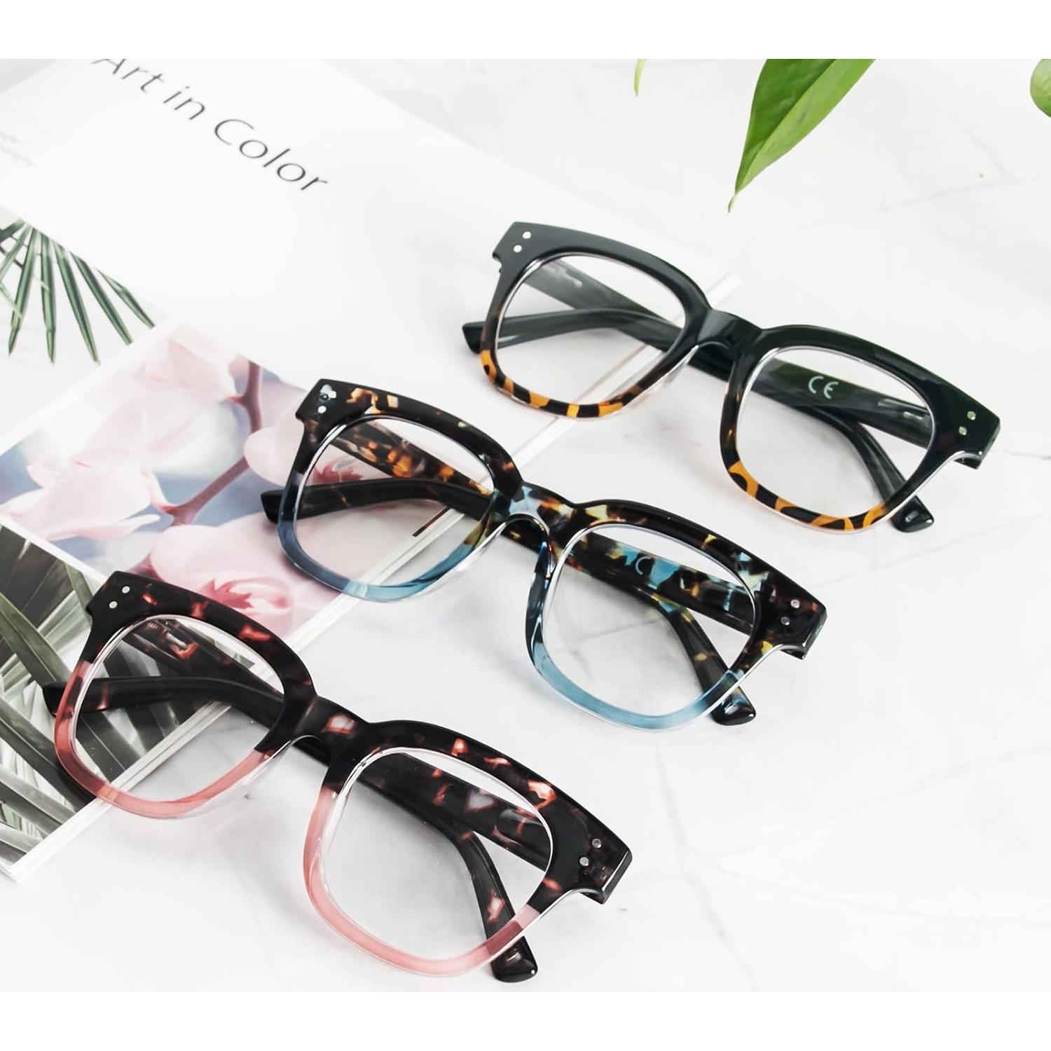 Gafas de Lectura Retro REAVEE 3 Pack Anti Luz Azul 2.0x