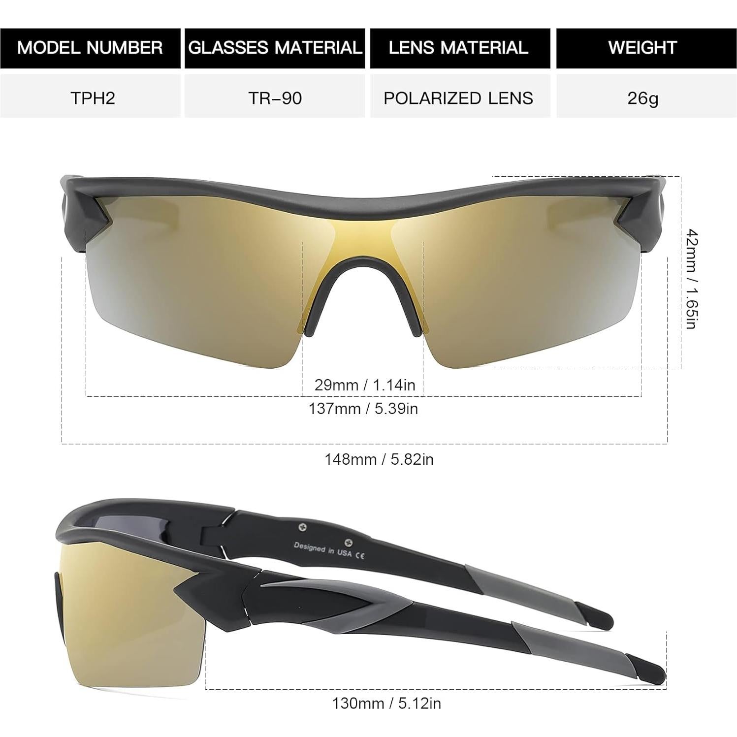 Gafas de Sol Polarizadas Bevi Sports TR90 UV400 para Hombres y Mujeres