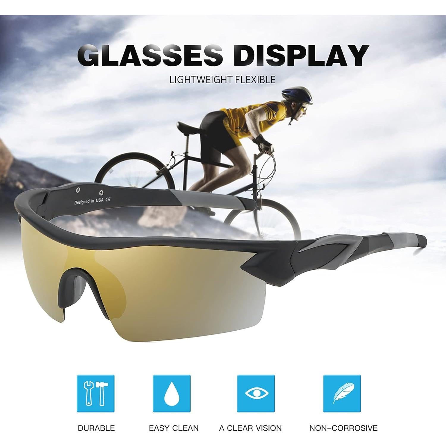 Gafas de Sol Polarizadas Bevi Sports TR90 UV400 para Hombres y Mujeres