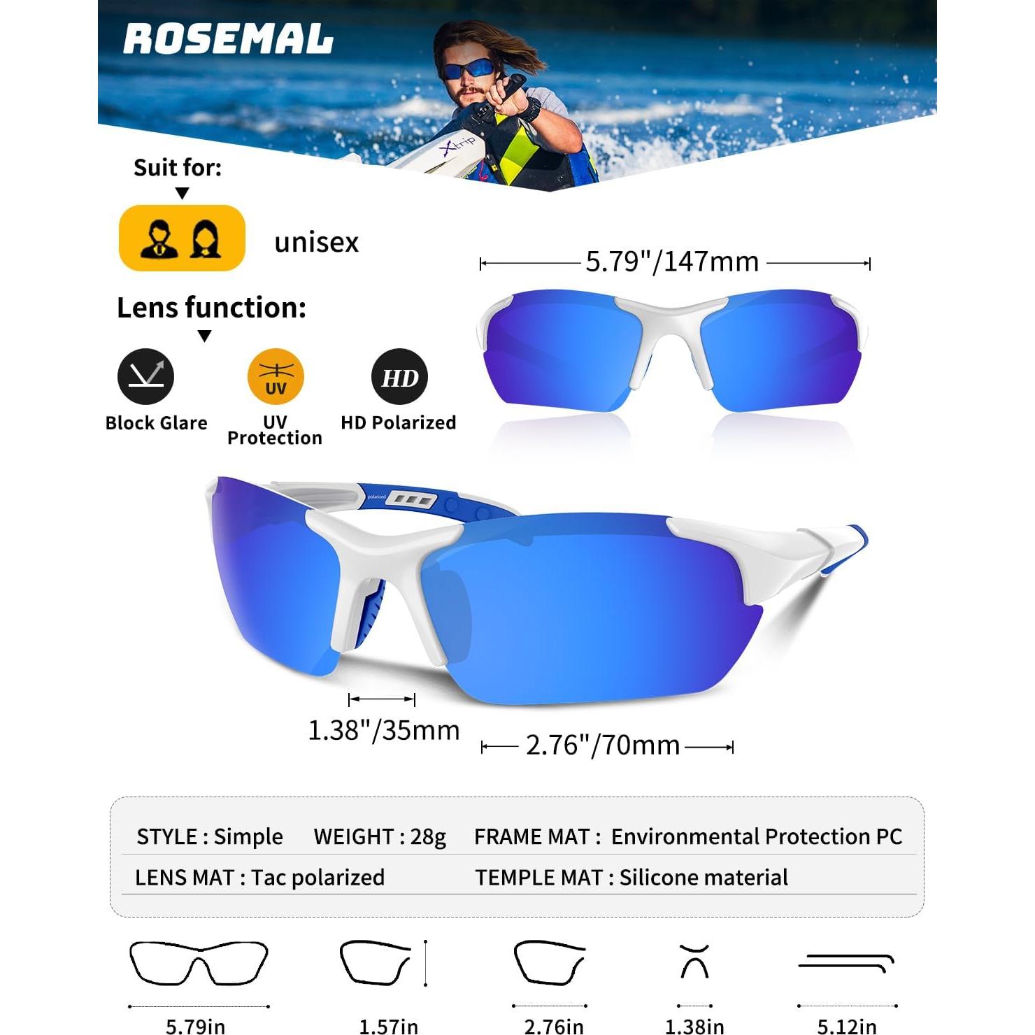 Gafas de sol deportivas polarizadas Rosemal 7052 UV400 TR90