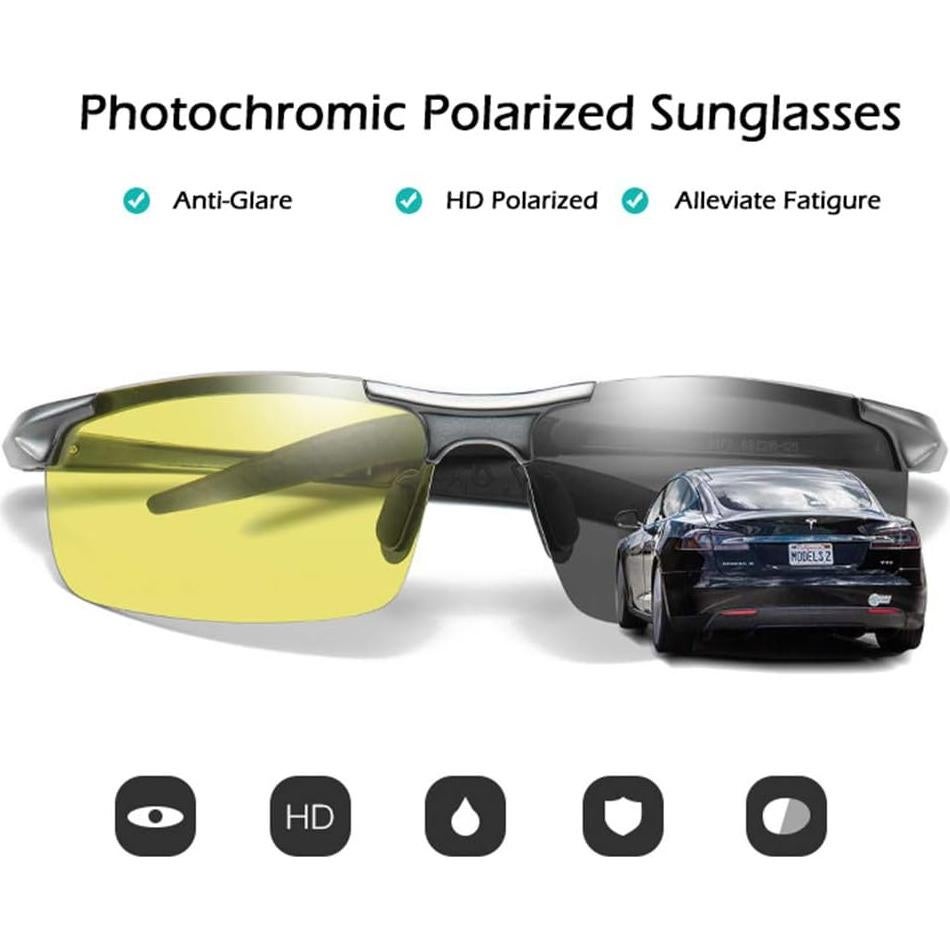 Gafas de sol polarizadas fotochromáticas UV400 para hombres