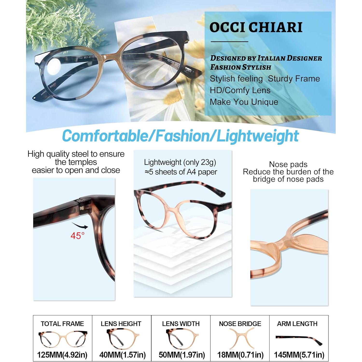 Gafas de Lectura OCCI CHIARI Filtro Luz Azul +1.0X Mujeres