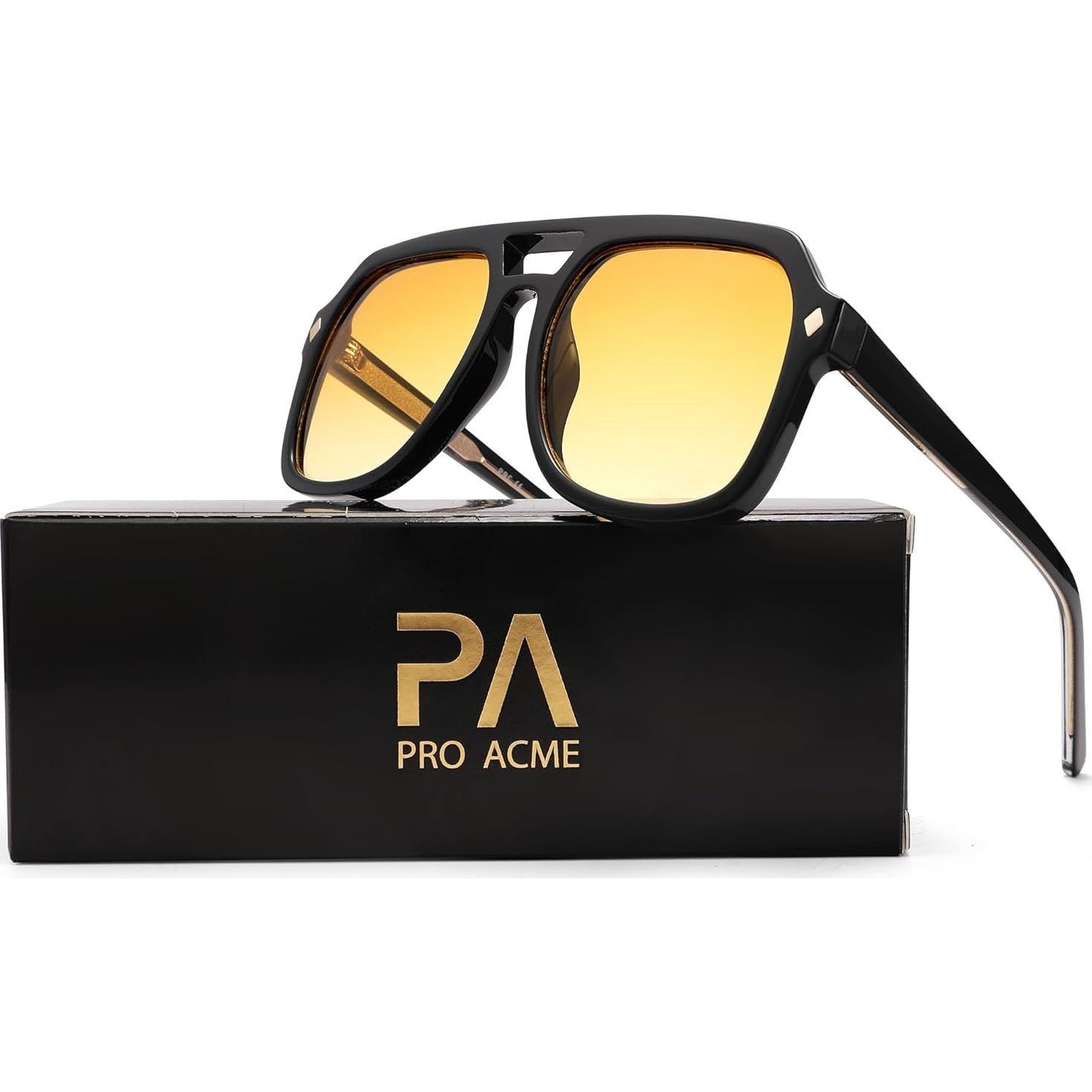 Gafas de Sol Aviador Pro Acme Retro UV400 Amarillo Gradiente