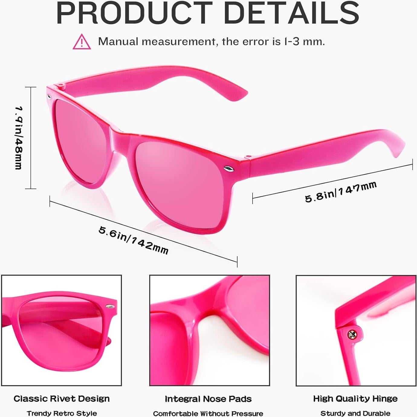 Gafas de Sol Coloridas Pibupibu - 8 Paquete Unisex UV400