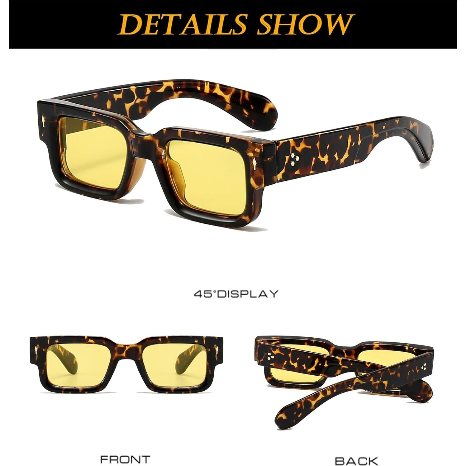 Gafas de sol cuadradas EYLRIM UV400 unisex marco grueso