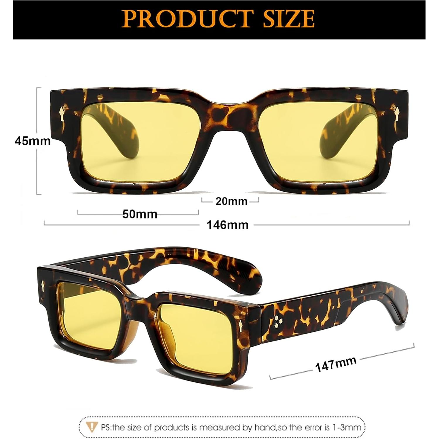 Gafas de sol cuadradas EYLRIM UV400 unisex marco grueso