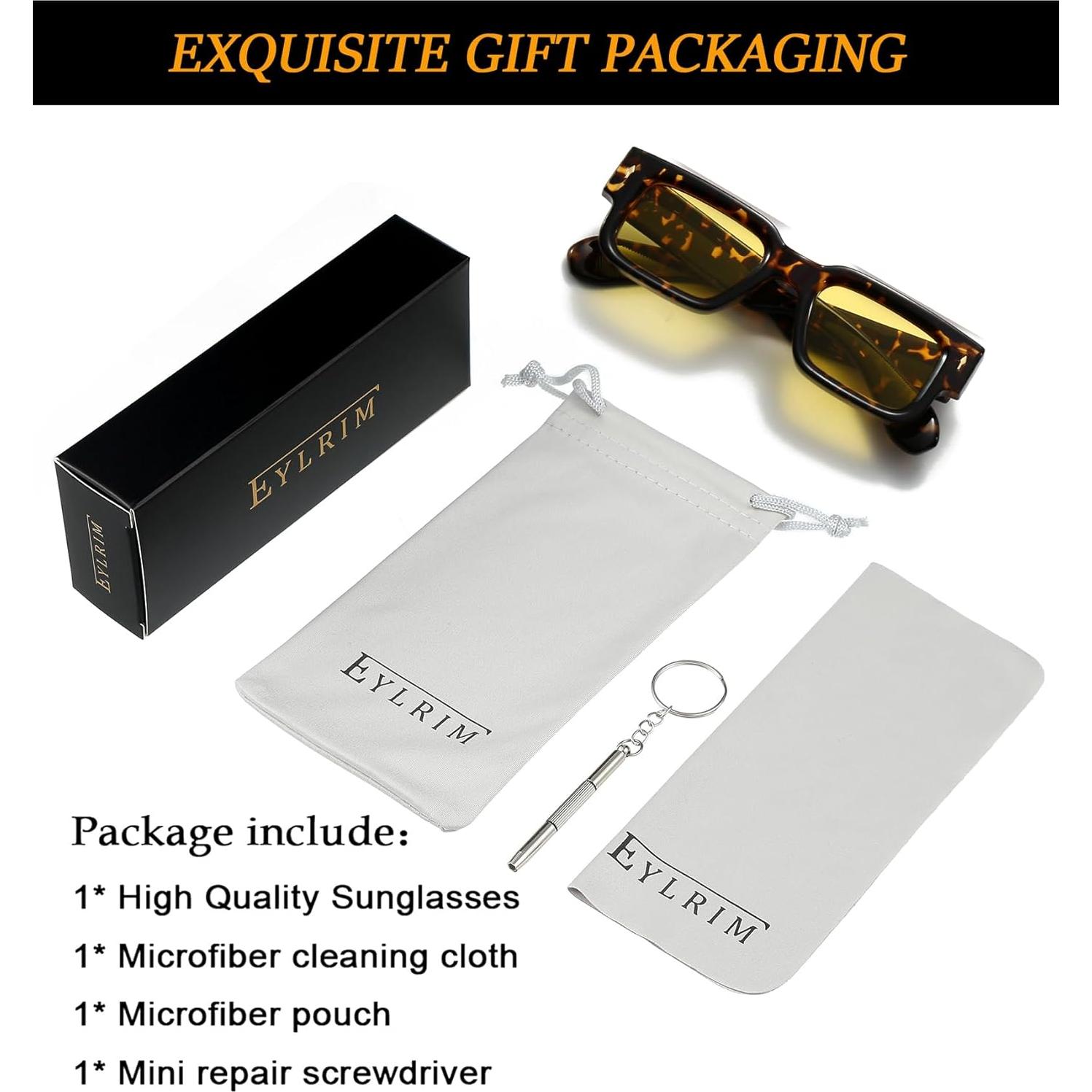 Gafas de sol cuadradas EYLRIM UV400 unisex marco grueso