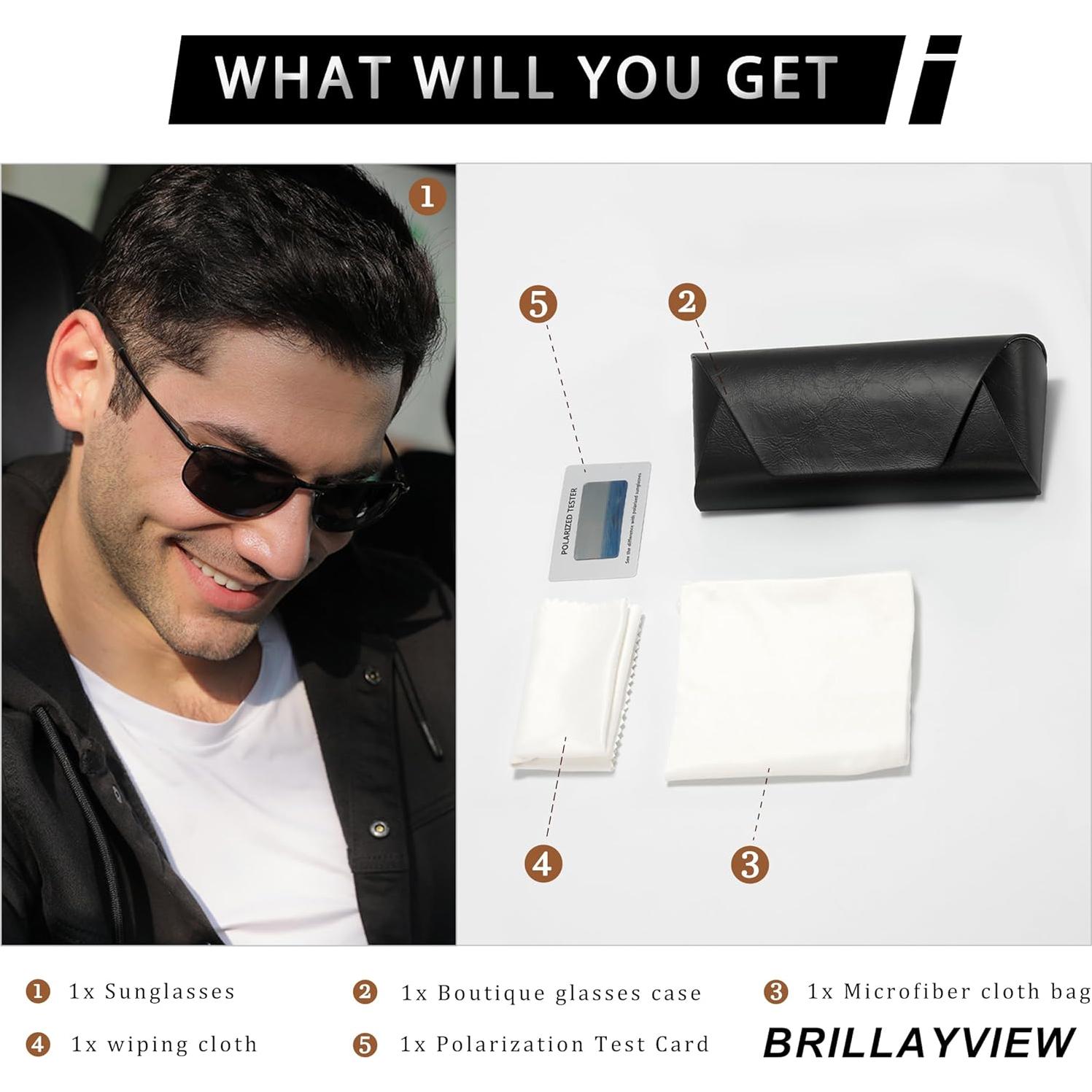 Gafas de sol polarizadas BrillayView UV400 con marco metálico