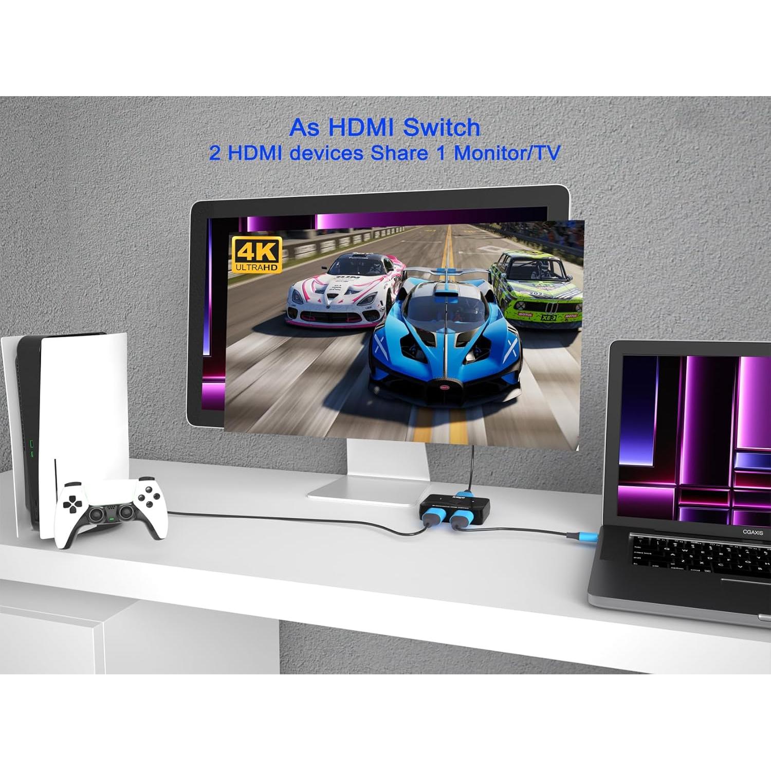 Interruptor HDMI Bidireccional KAGO 4K 2 en 1 Salida