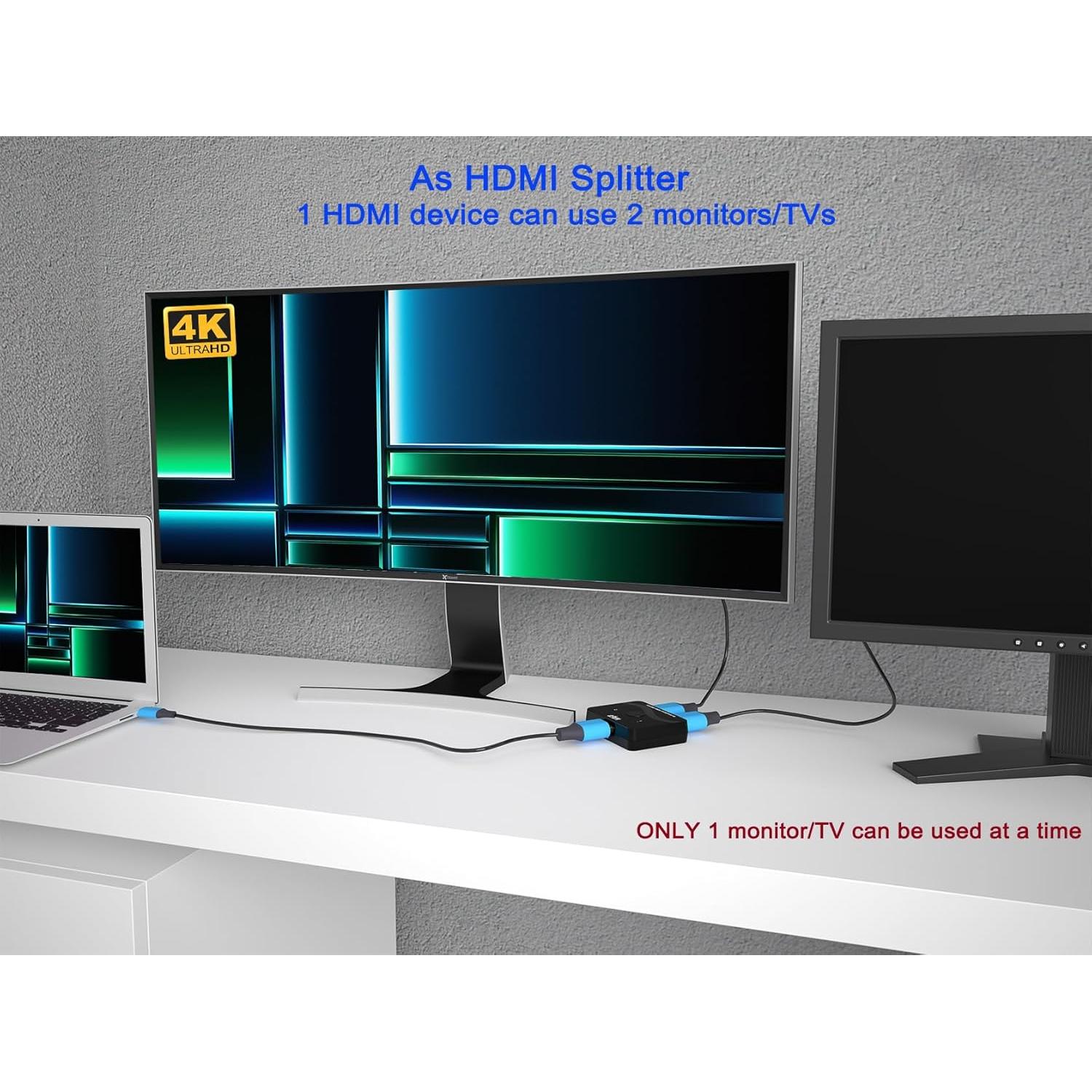 Interruptor HDMI Bidireccional KAGO 4K 2 en 1 Salida