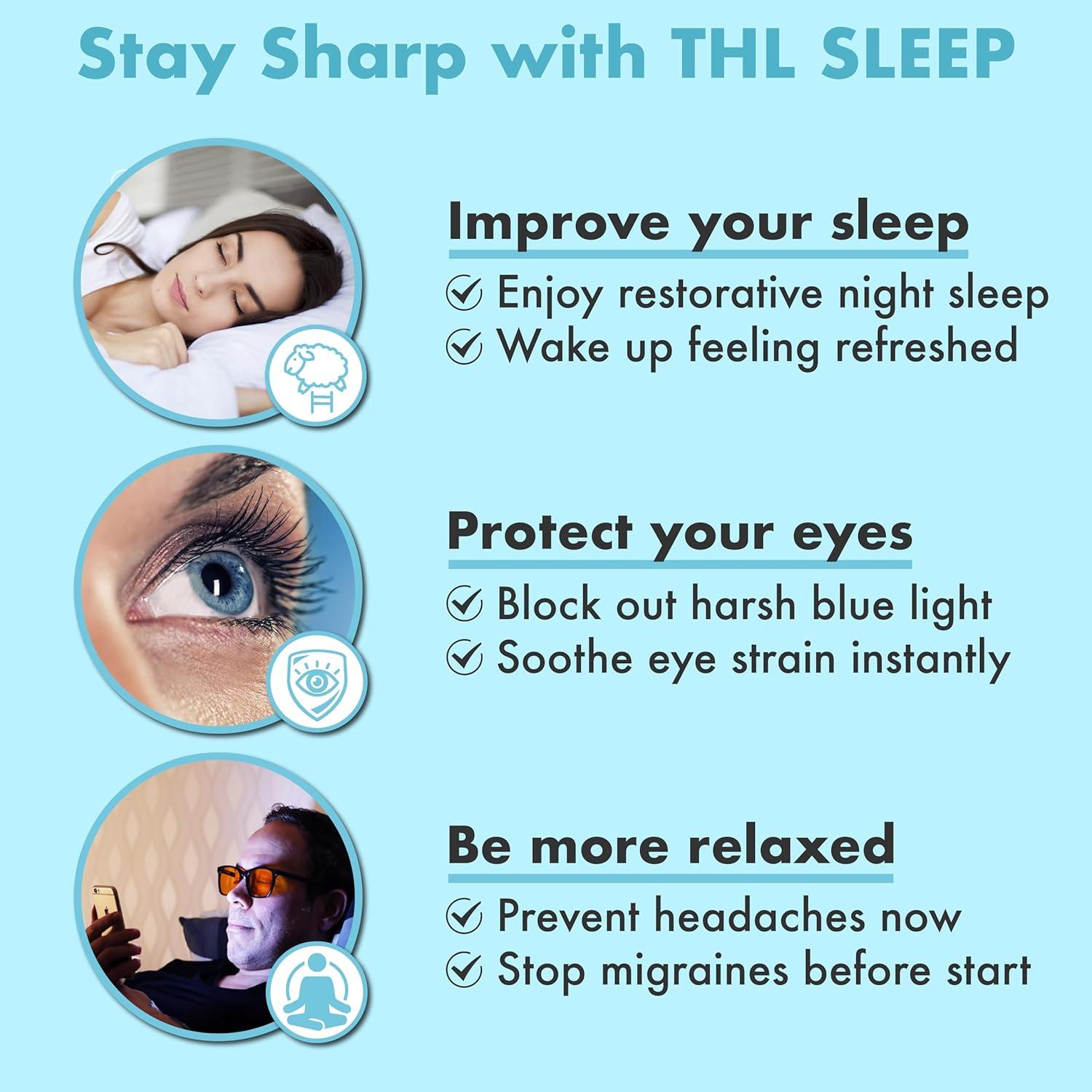 Gafas Bloqueadoras de Luz Azul THL Sleep XL Naranjas para Hombres