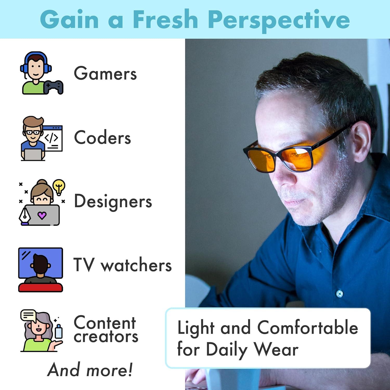 Gafas Bloqueadoras de Luz Azul THL Sleep XL Naranjas para Hombres