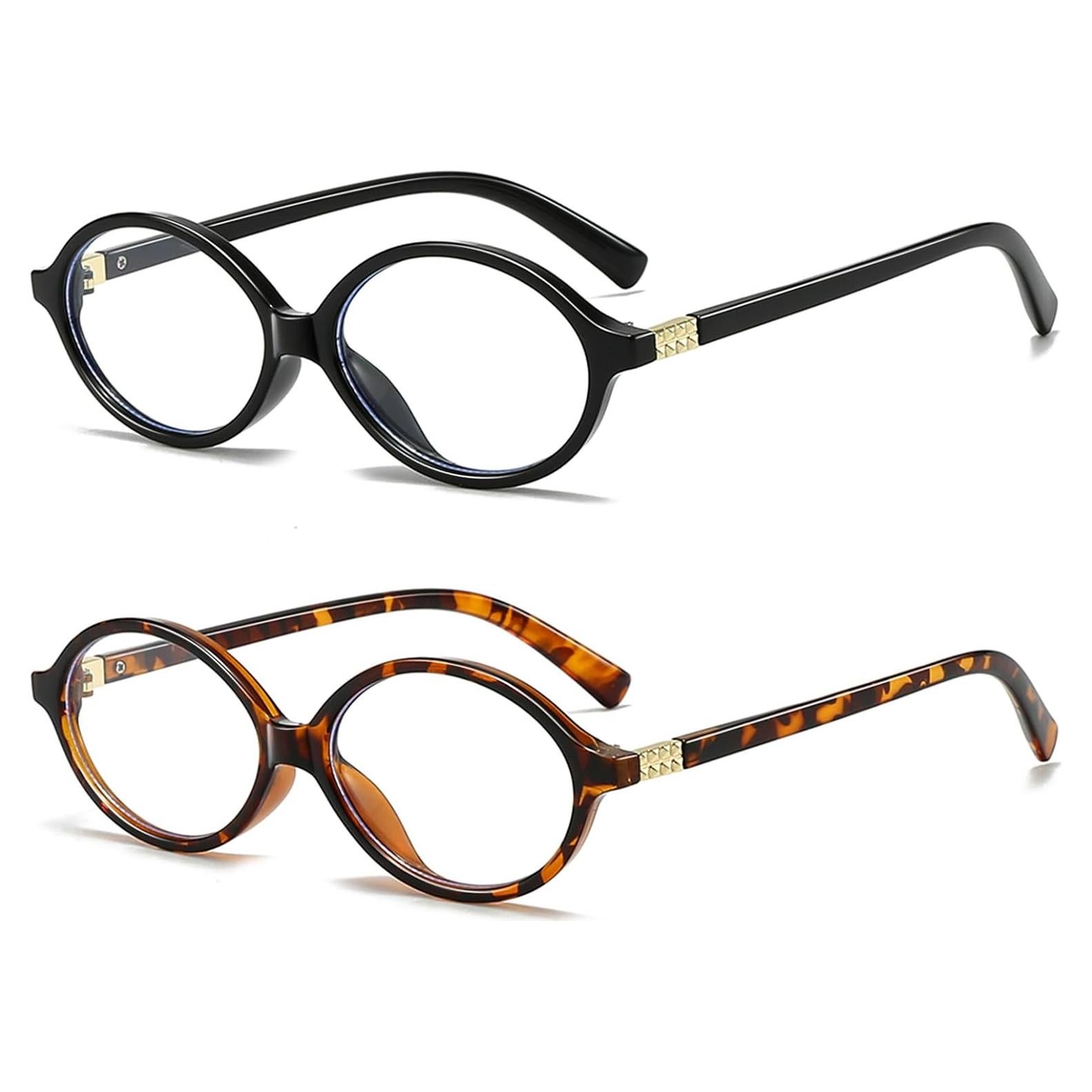 Gafas Retro Ovaladas Snosue con Bloqueo de Luz Azul - Unisex